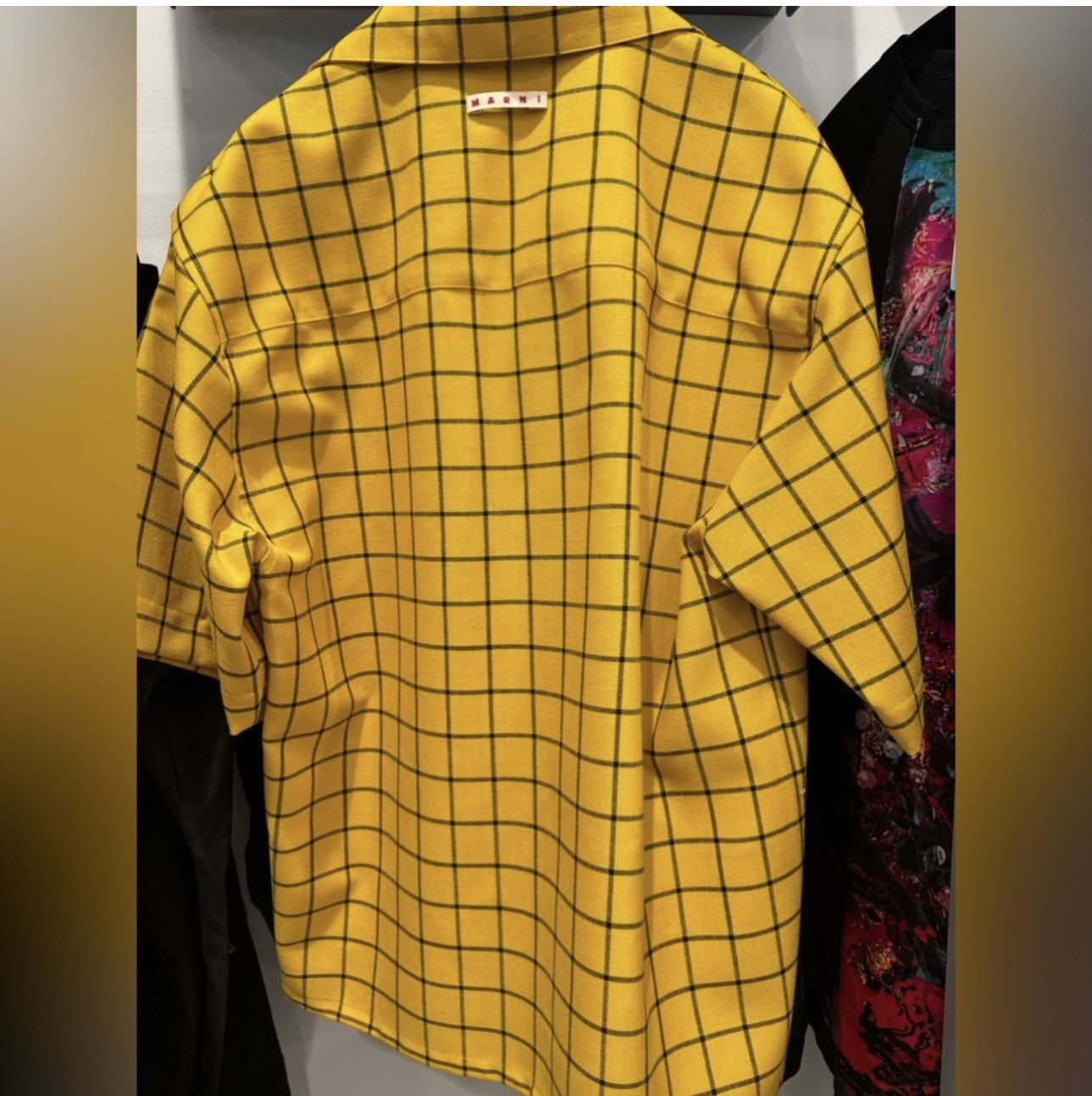 Marni Marni shirt checked maize wool cotton yellow/black XL/IT 52 Size US L / EU 52-54 / 3 - 2 Thumbnail