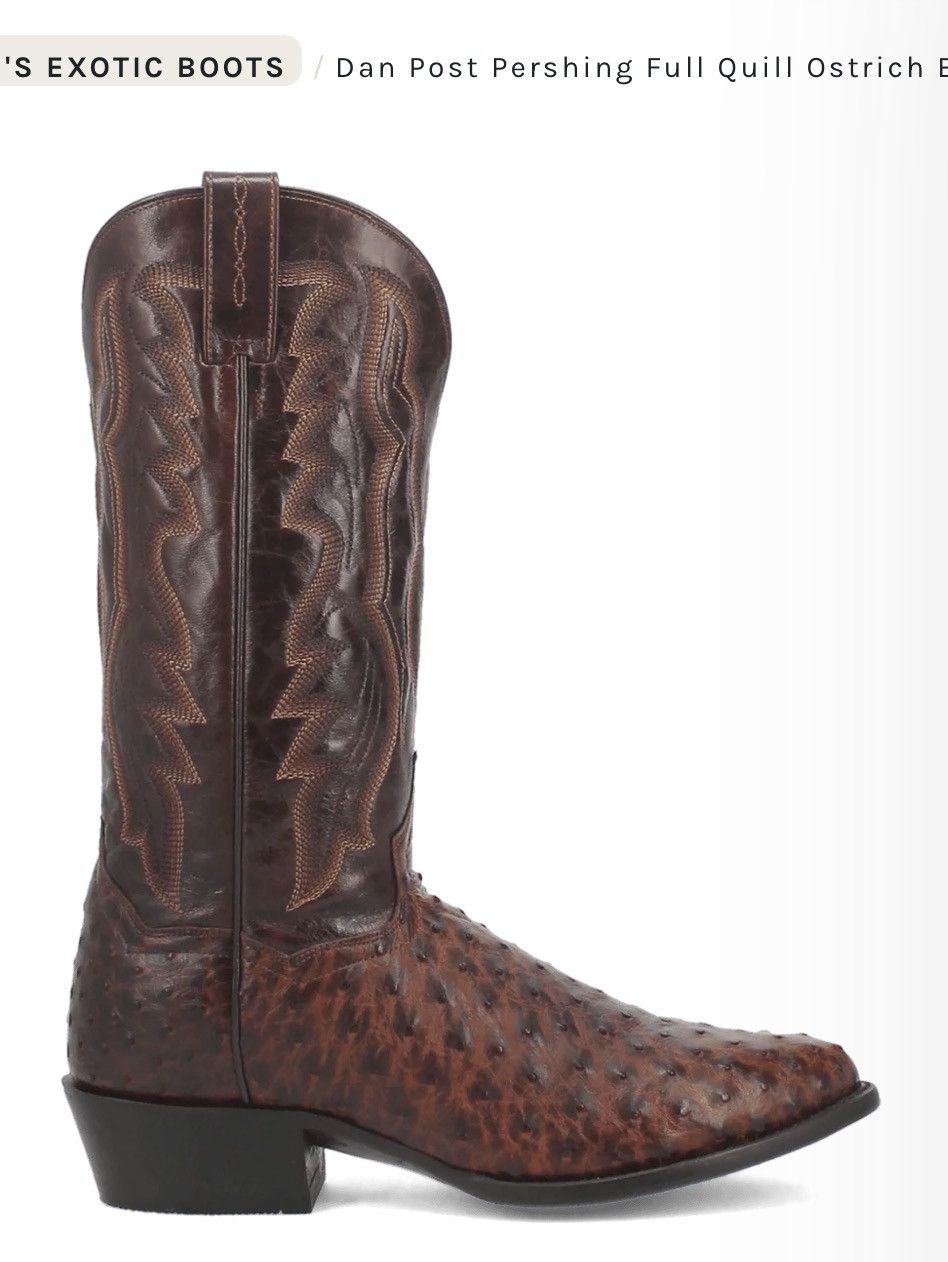 Dan Post Dan Post Pershing Men's Full Quill Ostrich Western Boots Size US 11.5 / EU 44-45 - 3 Thumbnail