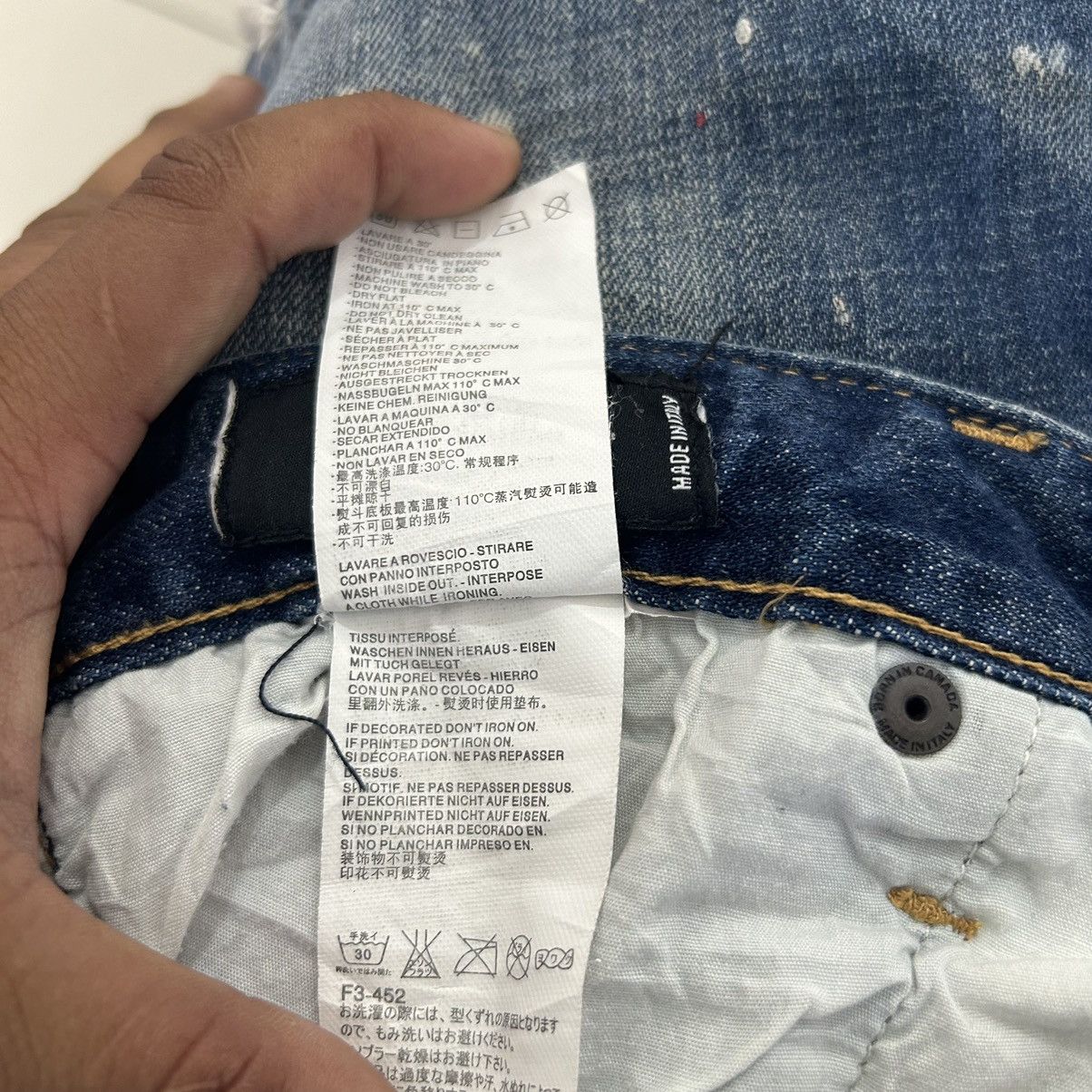 Dsquared2 Vintage Dsquared2 Paint Splash Patches Distressed Denim Size US 37 - 21 Thumbnail
