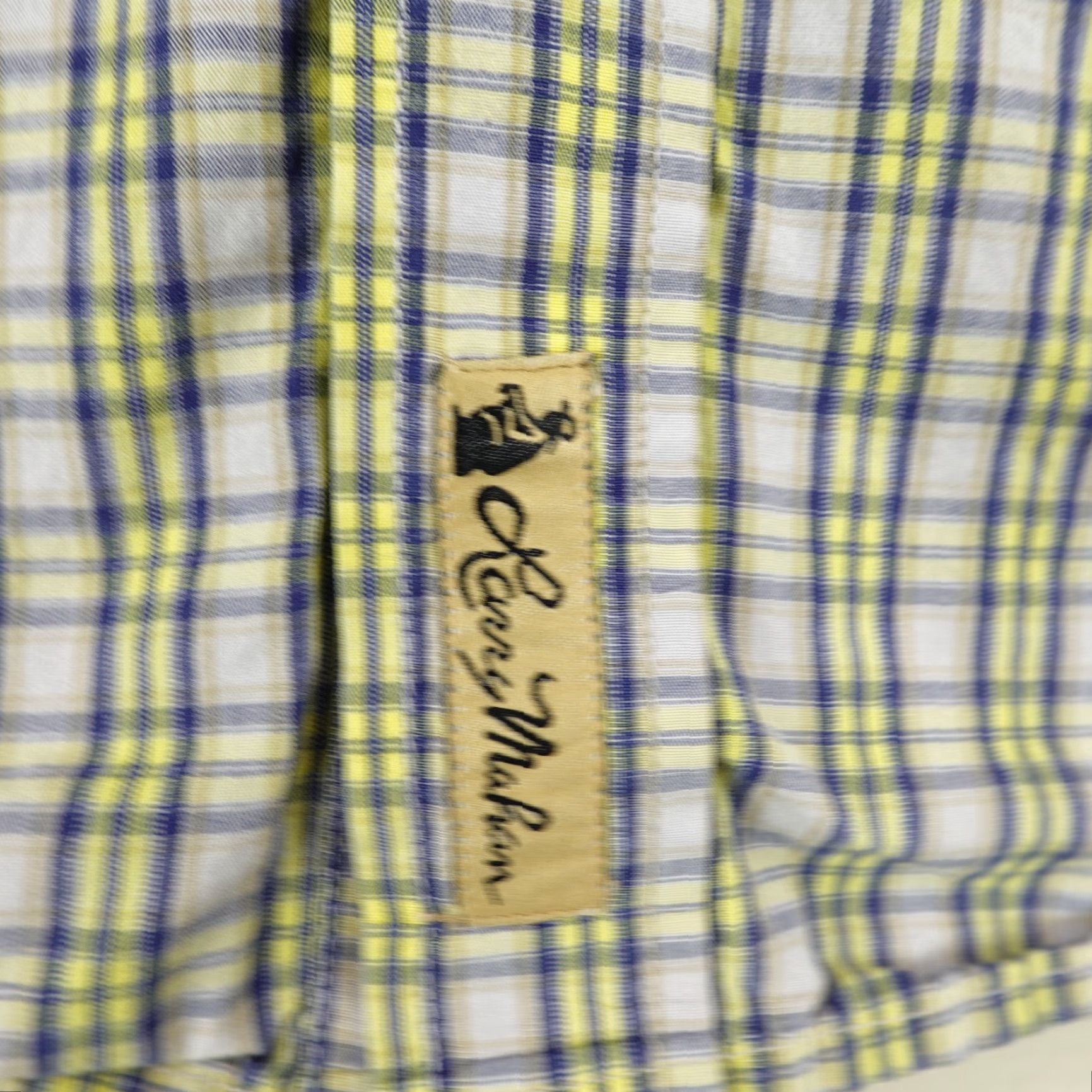 Vintage LARRY MAHAN Shirt Mens Large Gray Yellow Pearl Western Sawtooth Pearl Snap Rodeo Size US L / EU 52-54 / 3 - 5 Thumbnail