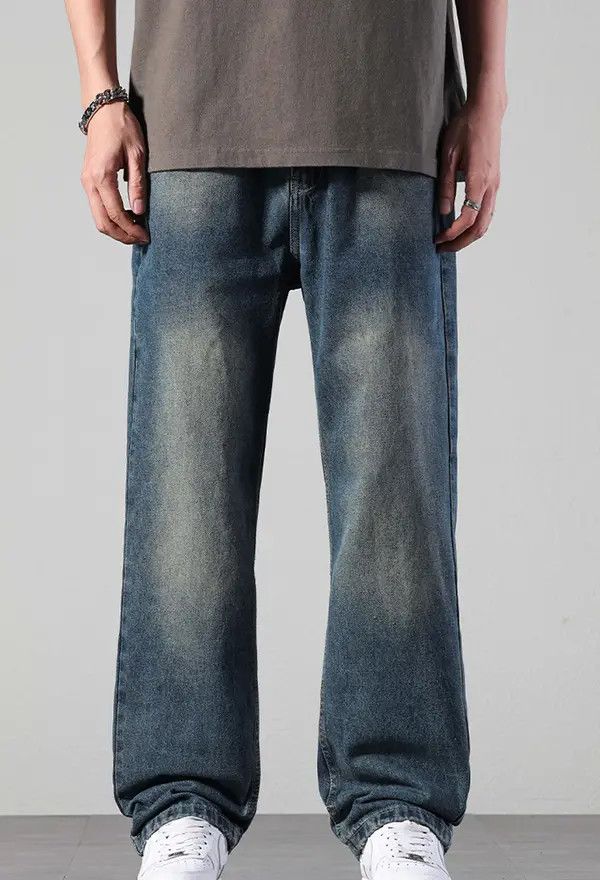 Japanese Brand Vintage straight outdoor washed all-match wide-leg jeans Size US 32 / EU 48 - 1 Thumbnail