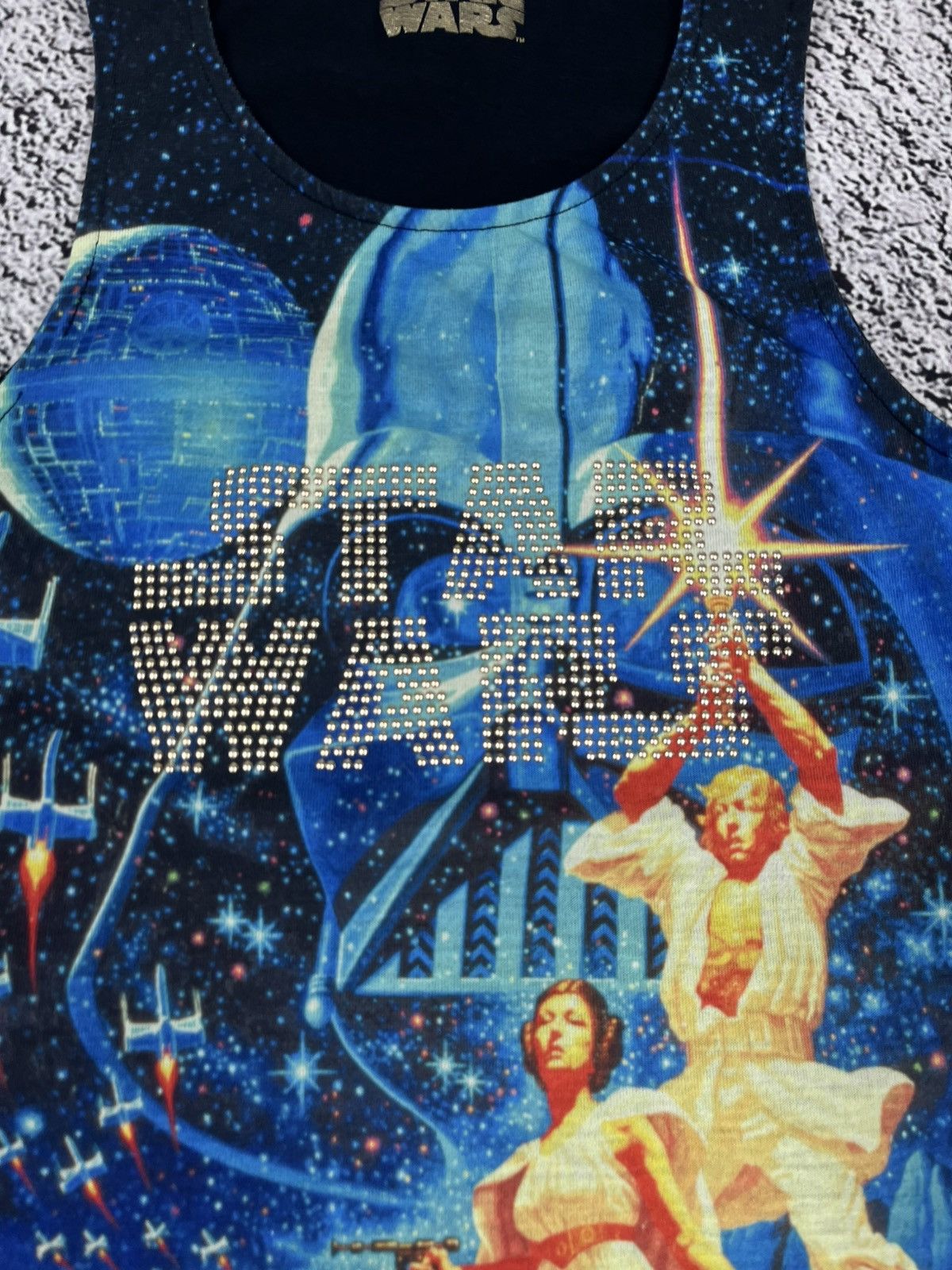 Star Wars Vintage Star Wars Printed Rhinestones Logo Tank Top Size M / US 6-8 / IT 42-44 - 5 Thumbnail