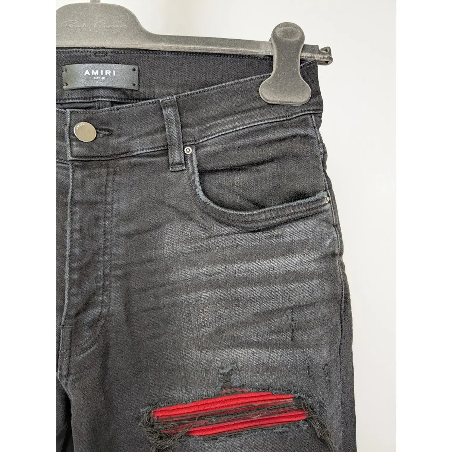 Amiri o1s1wg110925 MX1 Suede Jeans in Vintage Black Size US 38 / EU 54 - 9 Thumbnail