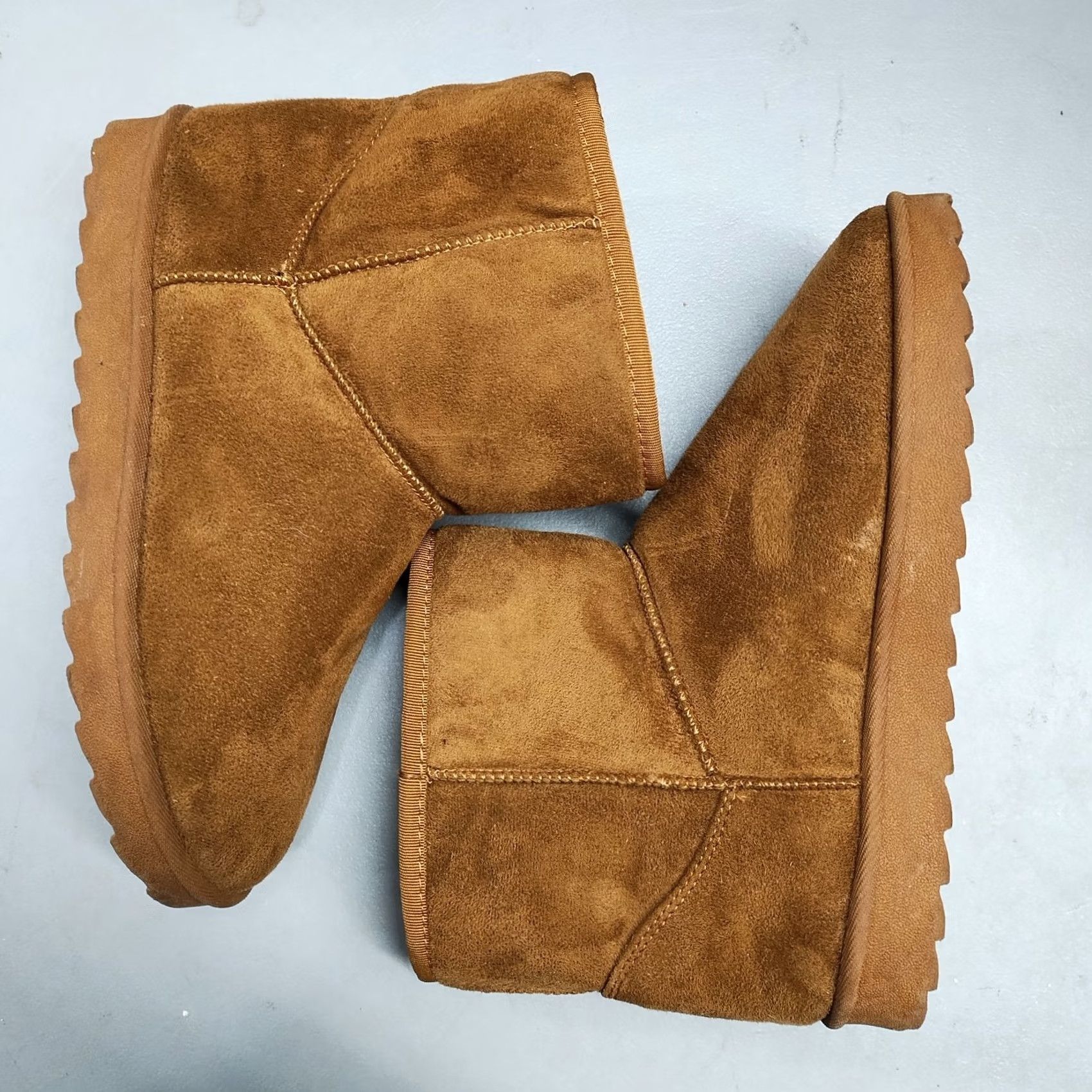 Vintage Atmosphere Womens Size 9 Brown Faux Fur Lined Mini Winter Boots Slip On Round Toe Casual Snow Boot Size US 9 / IT 39 - 5 Thumbnail