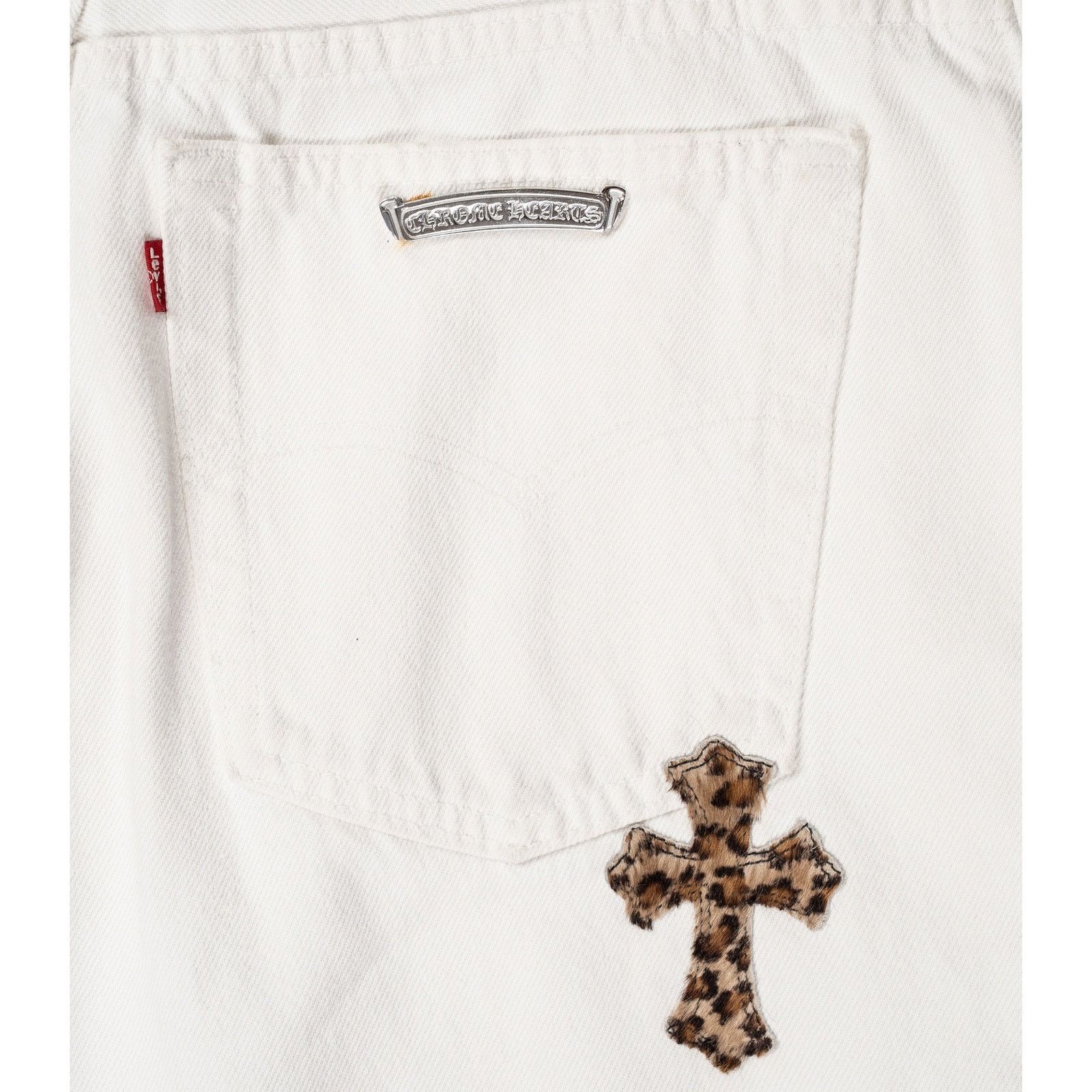 Chrome Hearts Levi's 501 Leopard Cross Patch White Jeans Size US 36 / EU 52 - 8 Thumbnail
