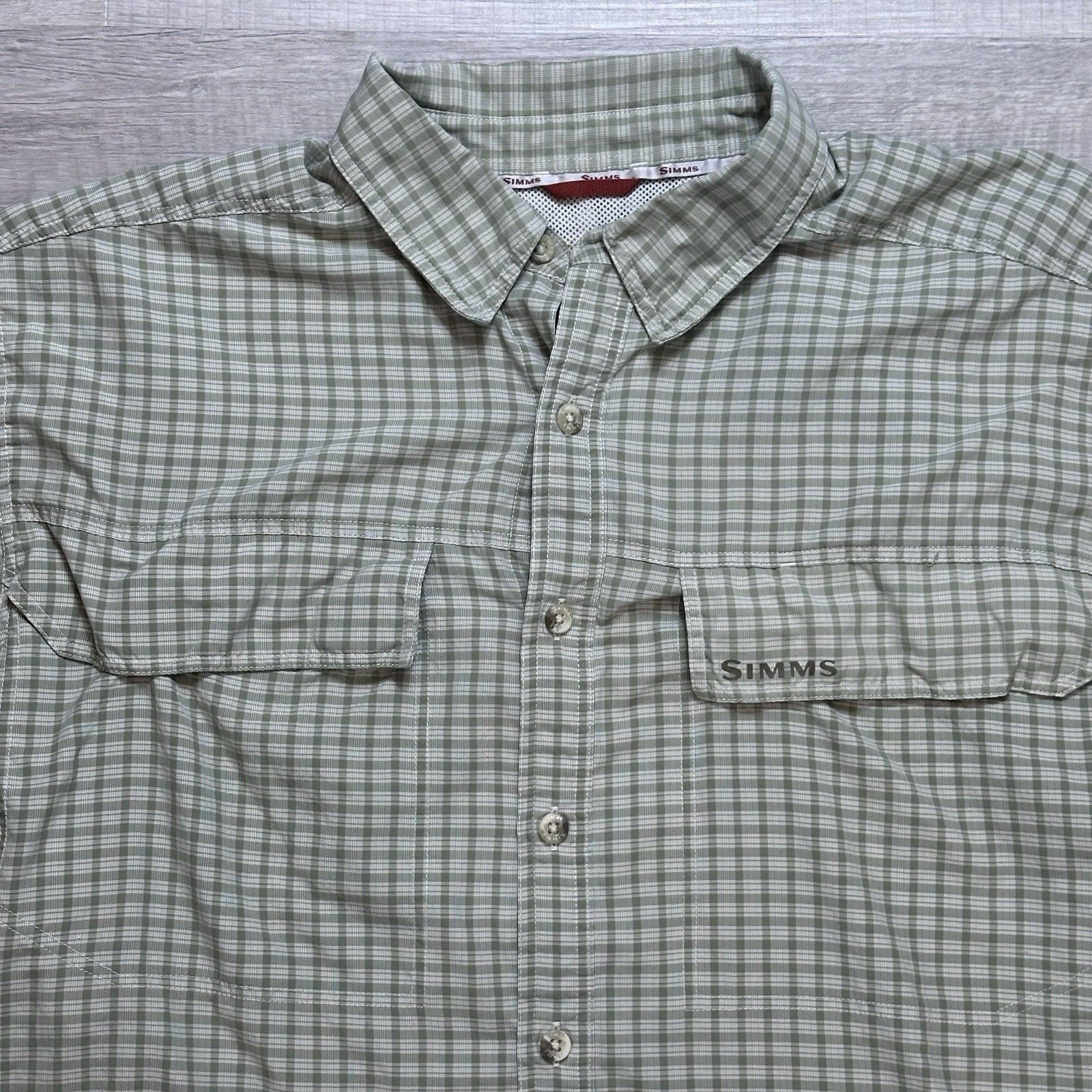 Simms Simms Fishing Shirt Mens Green Large Performance Vented Size US L / EU 52-54 / 3 - 5 Thumbnail