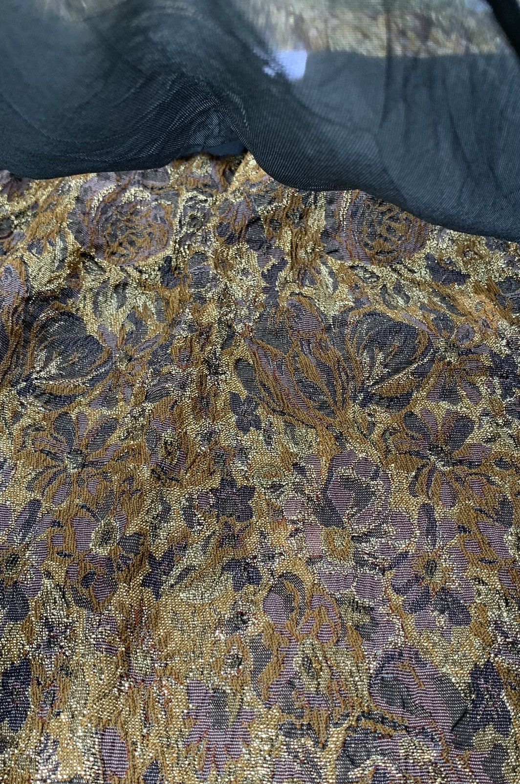 Christian Dior Monsieur × Dior × Vintage Vintage Christian Dior Slit Thread Gold Flower Mini Skirt Size 26" / US 2 / IT 38 - 19 Thumbnail