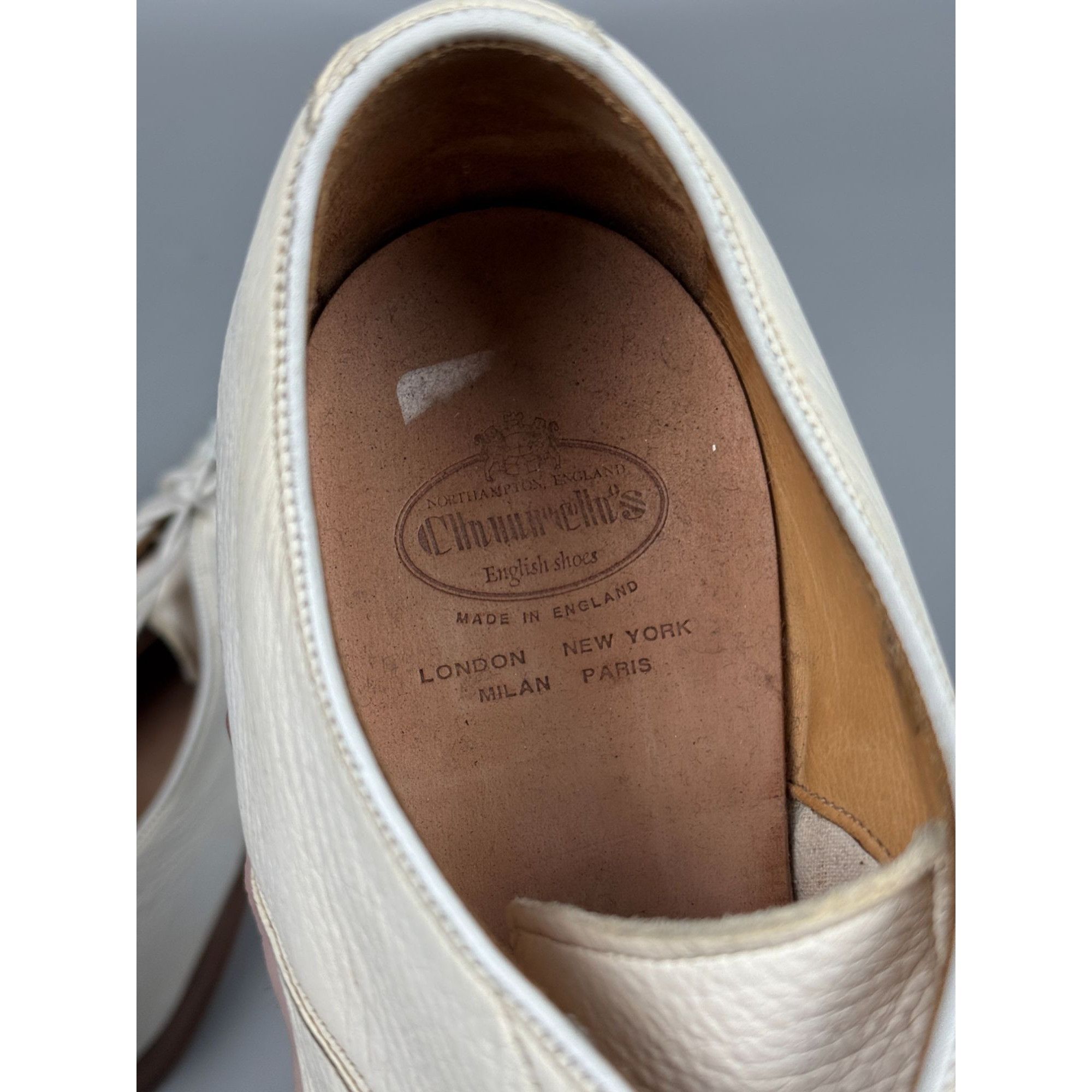 Church's Church’s White Leather Derby Shoes (Y1170) Size US 10.5 / EU 43-44 - 13 Thumbnail