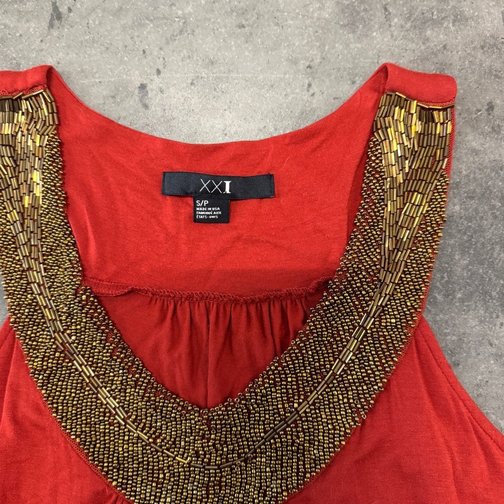 Forever 21 VINTAGE Forever 21 Halter Tank Top S Orange Embellished XXi Y2K Made in USA Womens Tank Top S Womens Size S / US 4 / IT 40 - 3 Thumbnail