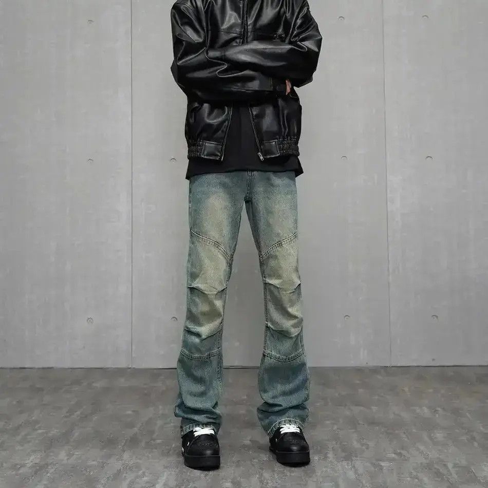 Japanese Brand Y2k Slim Distressed Original Designer Fit Stacked Denim Size US 32 / EU 48 - 5 Thumbnail