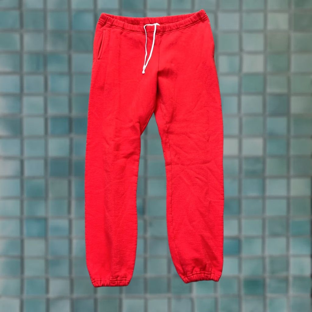 Russell Athletic VINTAGE Russell Athletic Sweatpants Mens M Red Dri Power Fleece Tapered Leg Size US 31 - 1 Thumbnail
