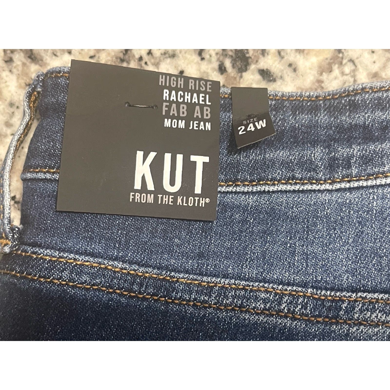 Vintage VINTAGE Kut from the Kloth Jeans High Rise Rachael Fab Ab Mom Distressed 24W Blue Plus Size Womens Jeans Women Product Size 42" / US 20 - 7 Thumbnail
