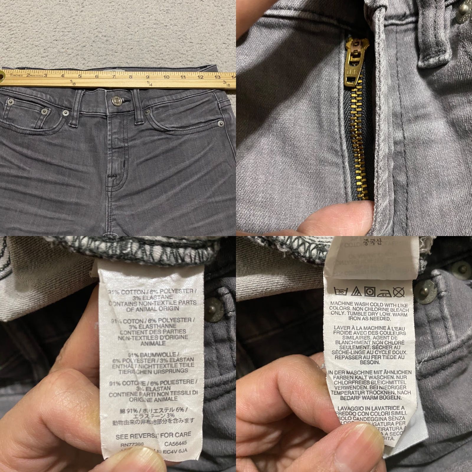 J.Crew J.CREW Jeans Gray Denim Mid Wash Toothpick Skinny 25 Regular Women’s Adult Size 25 Jeans Gray Denim Medium Wash Mid Rise Skinny Size 42" / US 20 - 8 Thumbnail