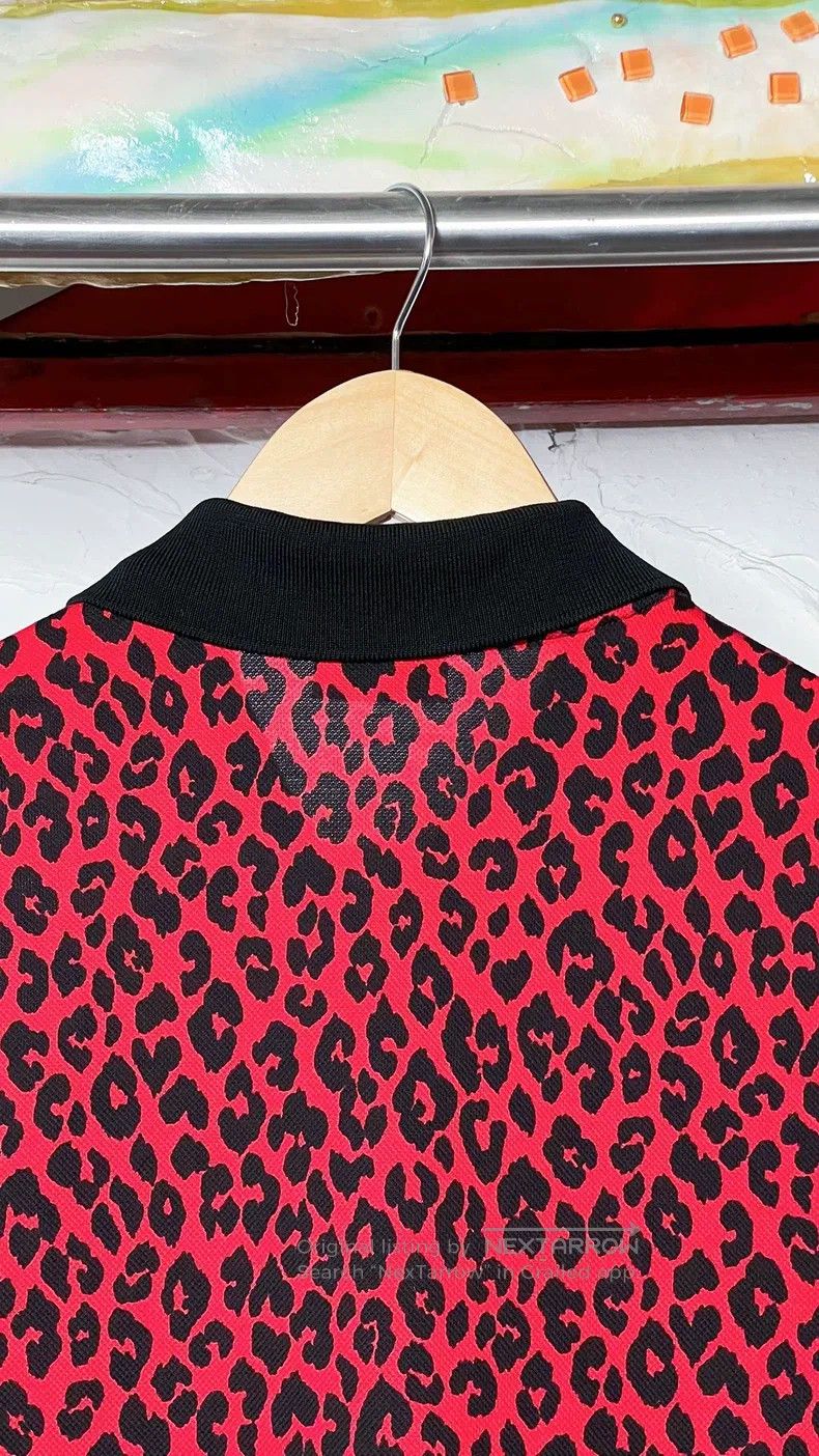 Saint Laurent Paris Saint Laurent Paris Red Leopard Print Collar Polo Shirt Size US M / EU 48-50 / 2 - 4 Thumbnail
