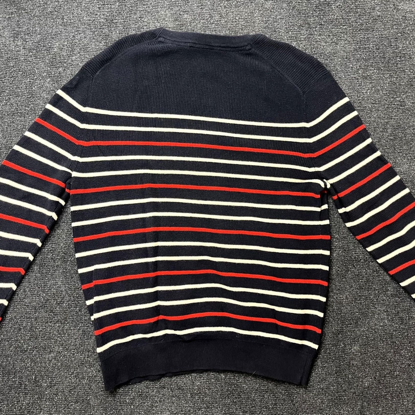 Express Express Sweater Mens Large Blue Striped 100% Cotton Crewneck Knit Pullover Size US L / EU 52-54 / 3 - 5 Thumbnail
