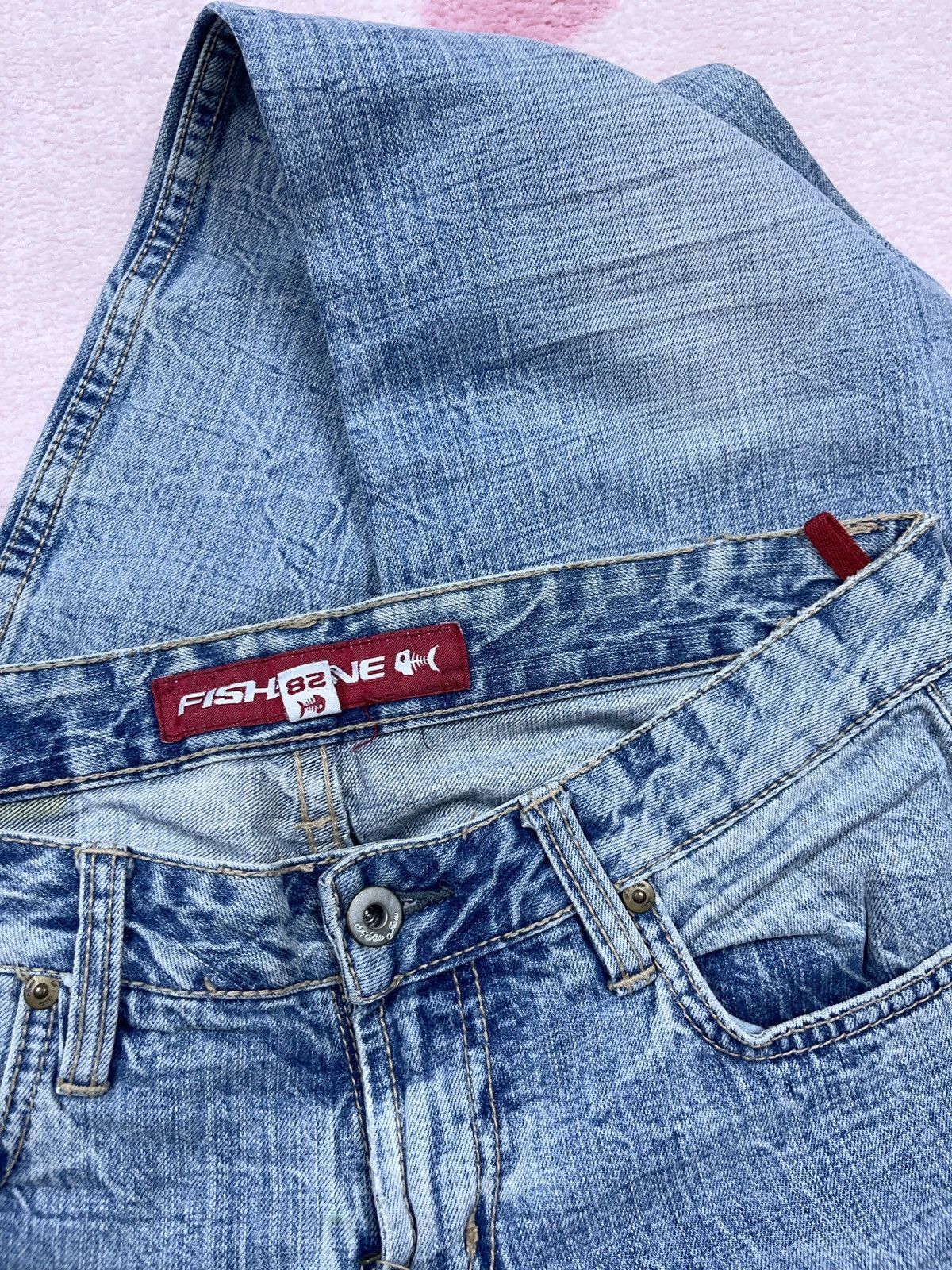 Japanese Brand × Vintage ➕ fishbone y2k vintage flares pattern aop jeans skate Size 30" / US 8 / IT 44 - 3 Thumbnail