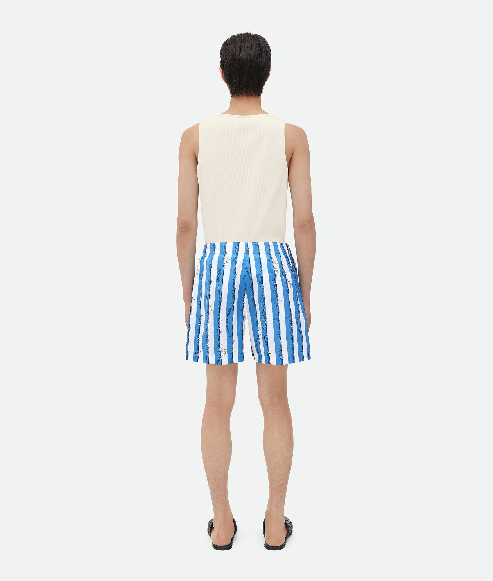 Bottega Veneta o1w1db10525 Printed Cotton Shorts in Multicolor Size US 30 / EU 46 - 3 Thumbnail
