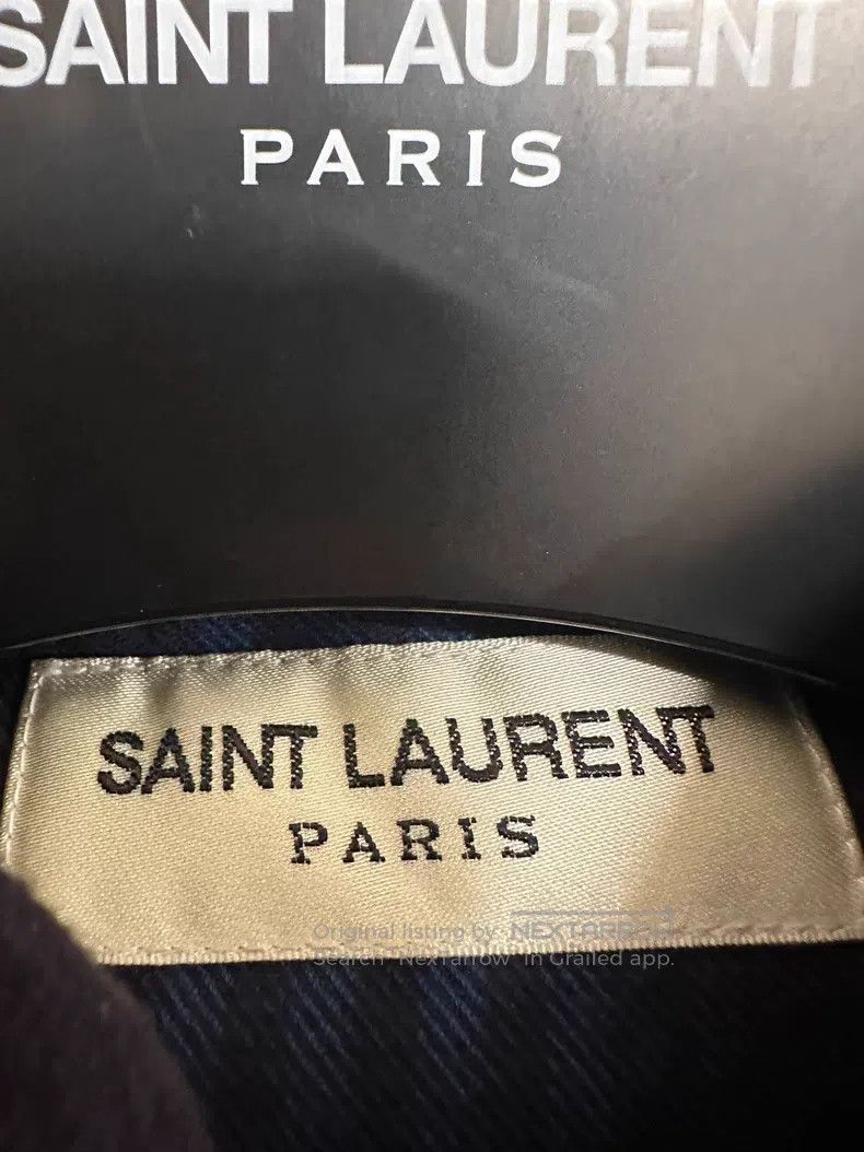 Saint Laurent Paris Saint Laurent Paris Cat Eye Button Blue Plaid Shirt Size US S / EU 44-46 / 1 - 2 Thumbnail