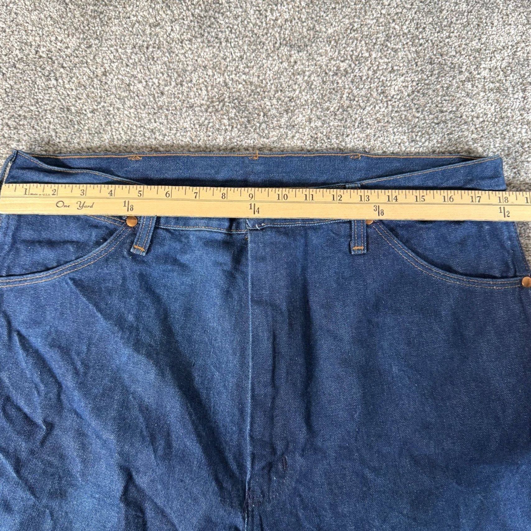 Wrangler VINTAGE Wrangler 36X35 Jeans Denim Blue Mens Regular Wide Straight Cowboy Western Workwear 90s 13MWZ Rodeo Cowboy Cut Pockets 90s Theme Size US 36 / EU 52 - 4 Thumbnail