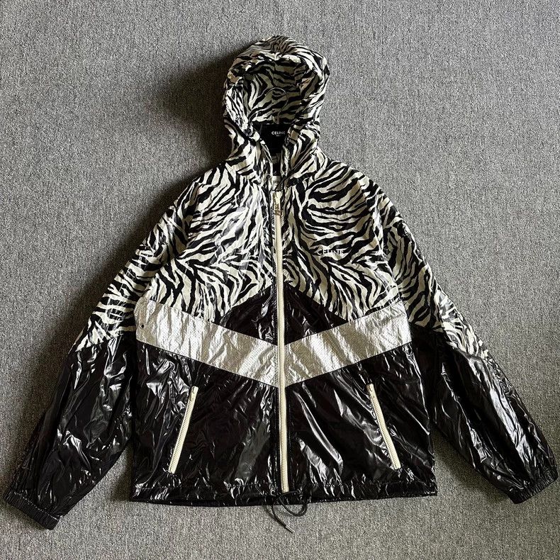 Celine CELINE Zebra splicing hooded zipper jacket jacket Size US XL / EU 56 / 4 - 1 Thumbnail