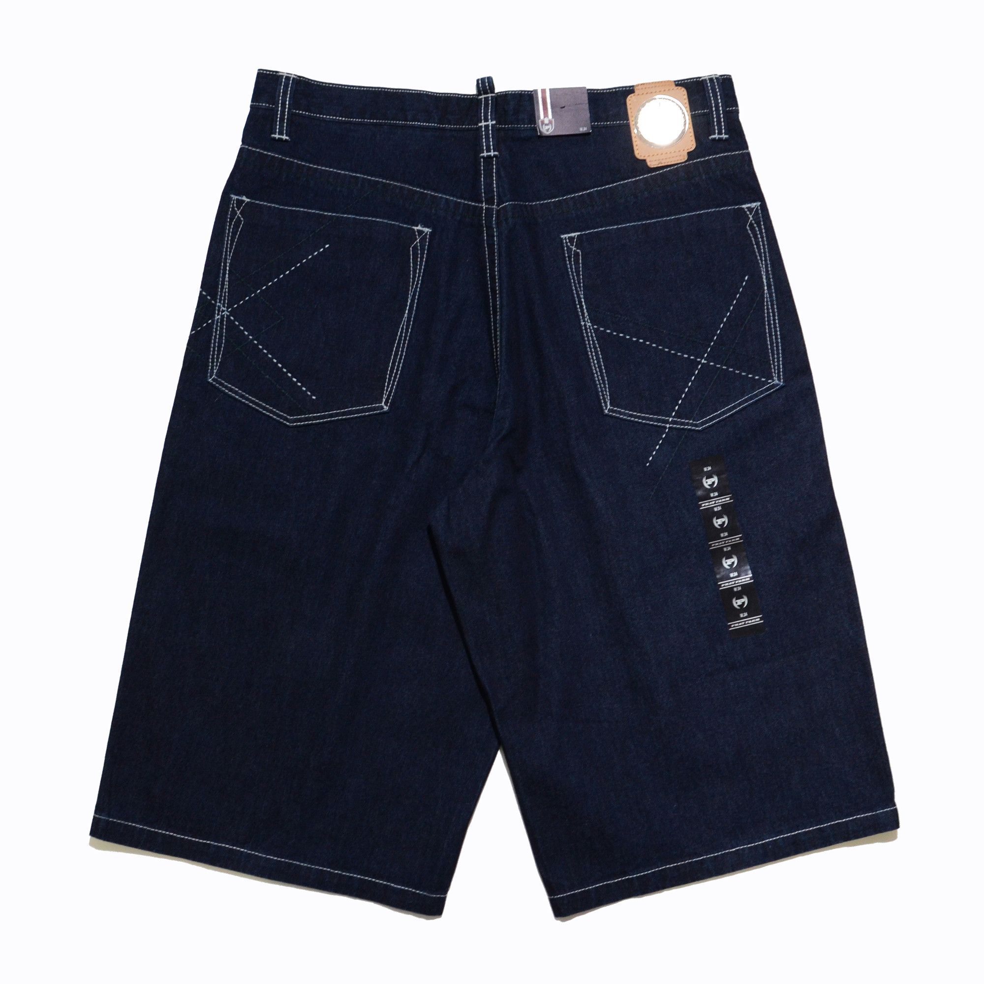 Phat Farm PF Shorts Raw Dark Denim 90s Hiphop Streetwear Size US 34 / EU 50 - 2 Thumbnail