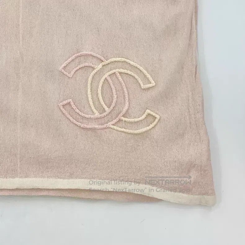 Chanel Chanel Light pink double C embroidered cashmere scarf Size ONE SIZE - 3 Thumbnail