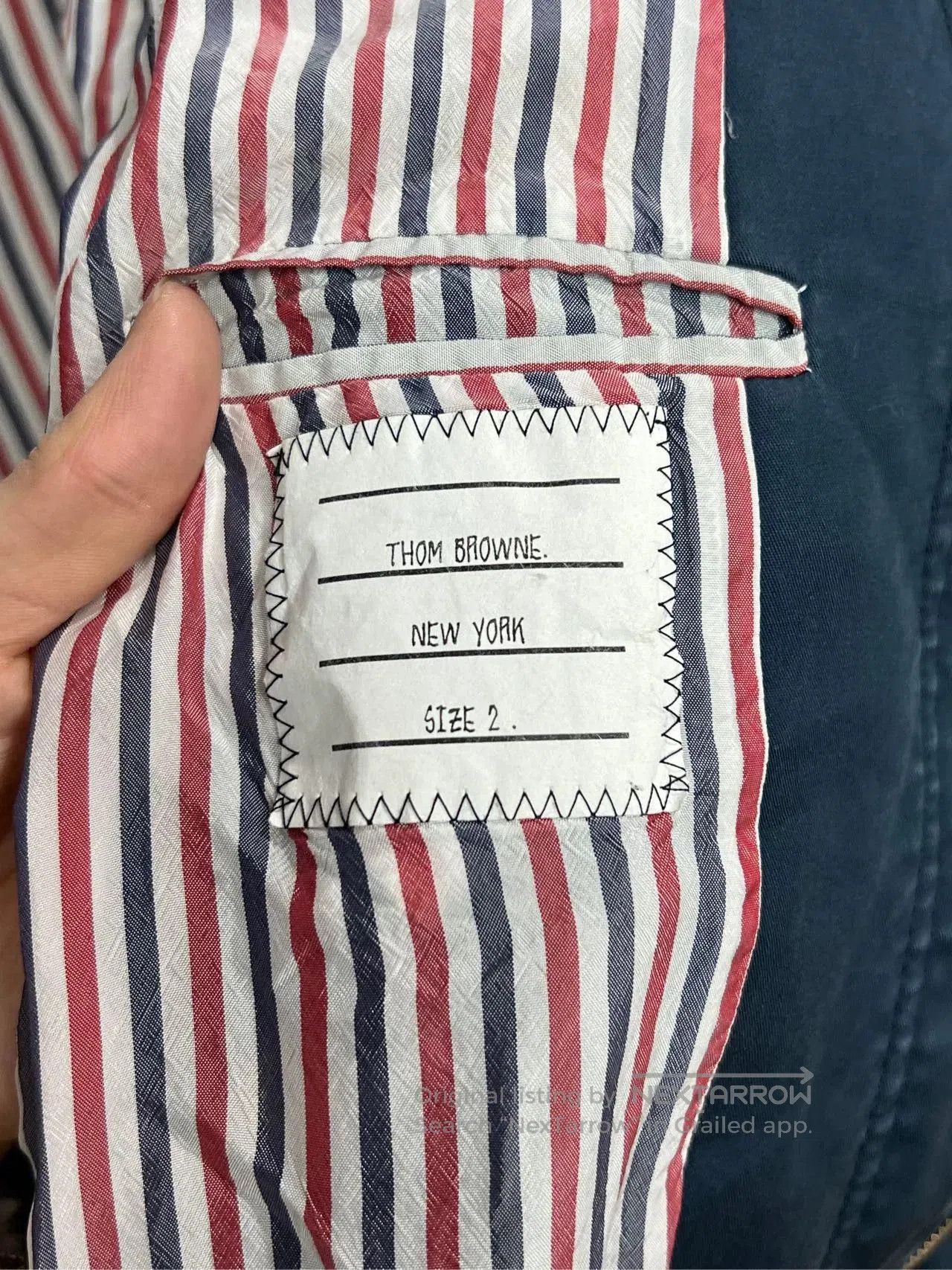 Thom Browne Thom Browne Navy Stripe Sleeve Trench Jacket. Size US M / EU 48-50 / 2 - 3 Thumbnail