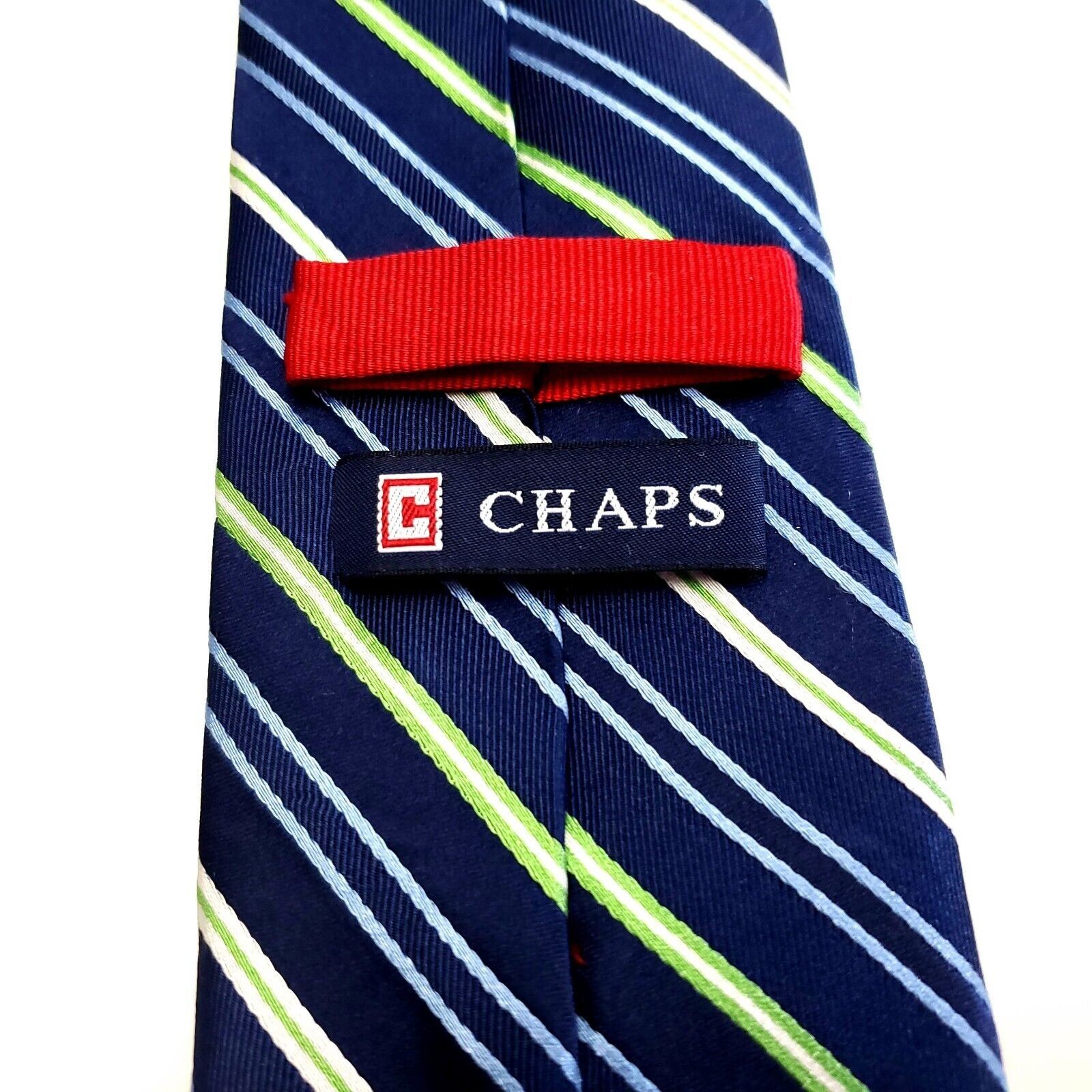 Chaps Chaps Blue Green Silk Tie Woven Striped Size ONE SIZE - 4 Thumbnail