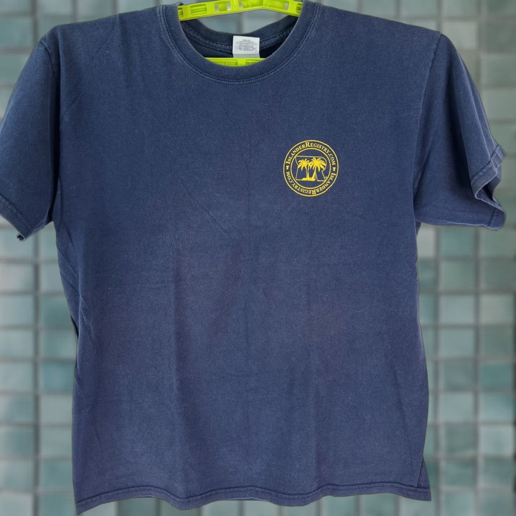 Gildan Gildan T-Shirt Blue Mens Short Sleeve 100% Cotton Crew Neck Size L Graphic Print Classic Islander Registry. Com Vintage: No Size US L / EU 52-54 / 3 - 1 Thumbnail
