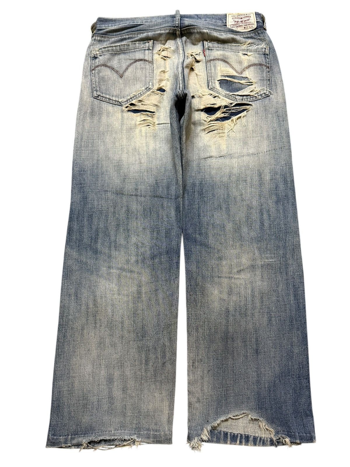 Levi's Vintage 90s Levis 553 Faded Wash Distressed Destroyed Baggy Size US 33 - 2 Thumbnail