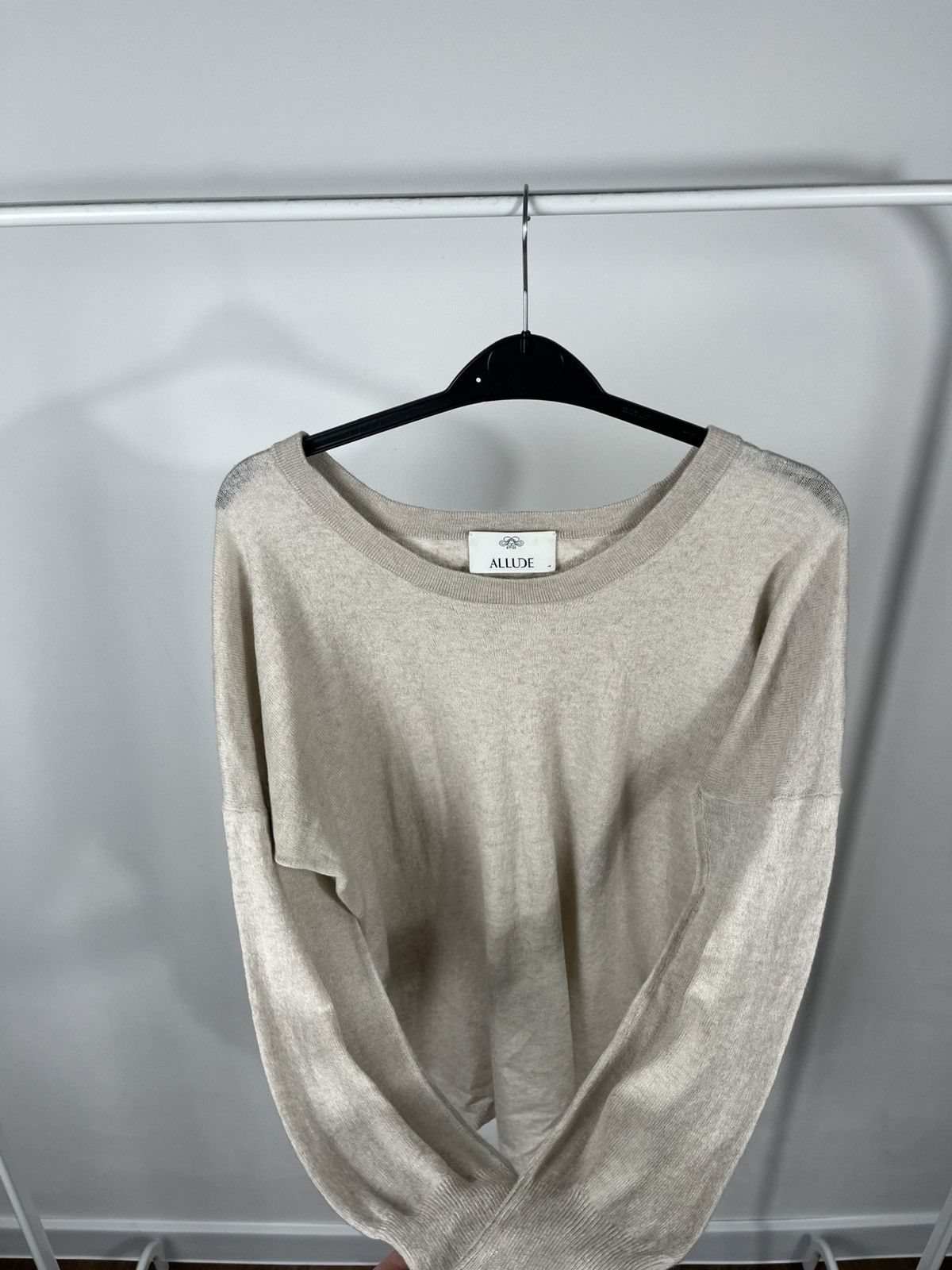 Allude Allude Cashmere Knit Sweater Beige Size L Size L / US 10 / IT 46 - 11 Thumbnail