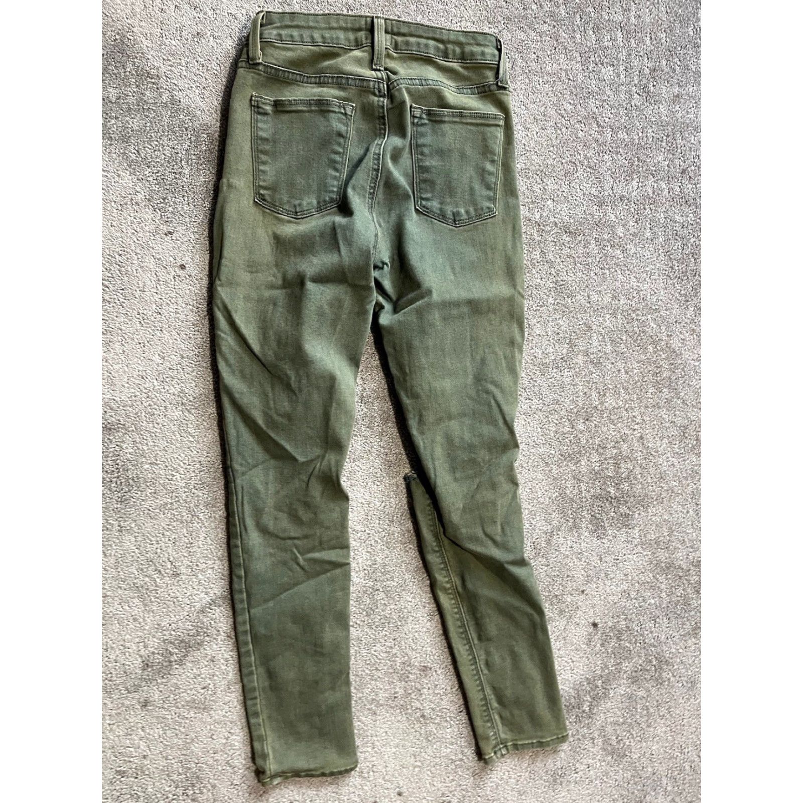 Vintage JUST BLACK Jeans Women's 26 Olive Green Cotton Stretch Skinny Denim Made in USA Jeans Size 26" / US 2 / IT 38 - 3 Thumbnail