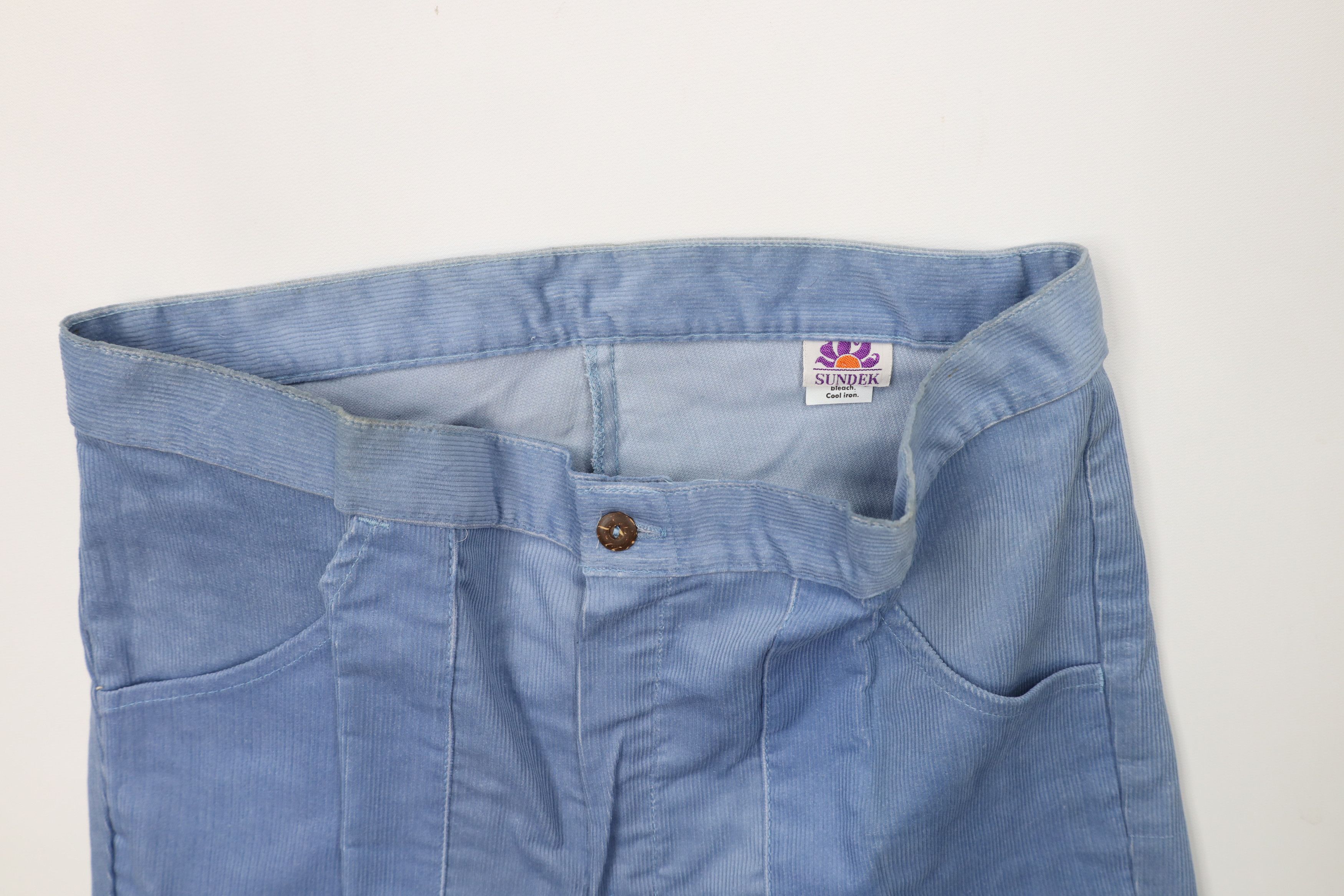 Sundek Vintage 70s Sundek Corduroy Bell Bottoms Pants Blue USA Size US 32 / EU 48 - 7 Thumbnail