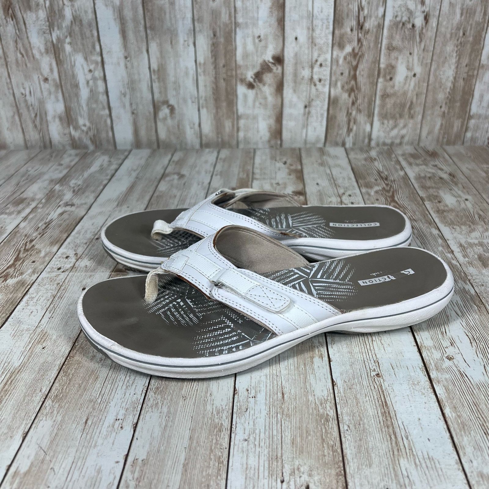 Clarks Clark’s cloudsteppers brinkle sandal white Womens 8 Size US 8 / IT 38 - 2 Thumbnail