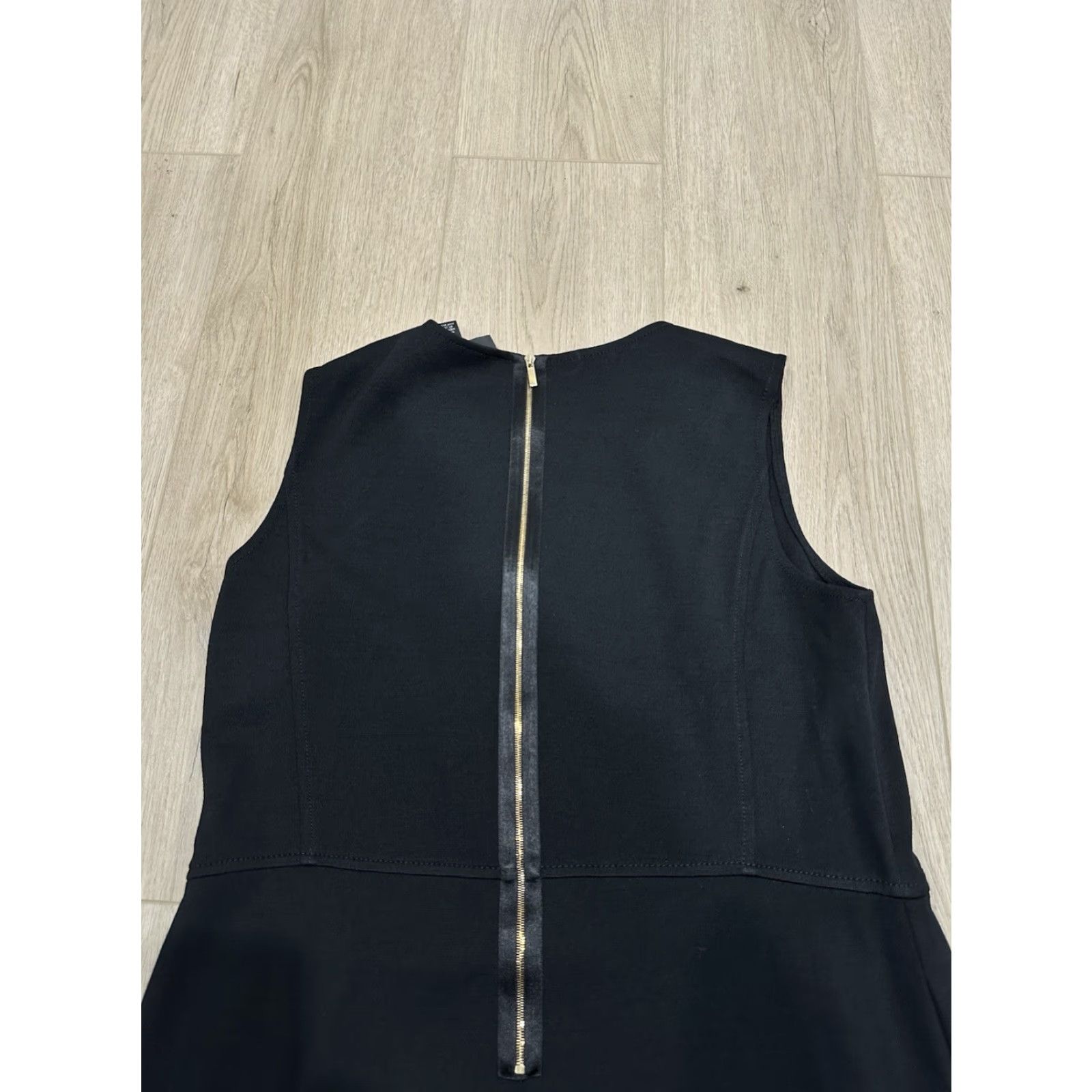 St. John ST. JOHN CAVIAR Exposed Back Zipper Sleeveless Black Midi Shift Dress Pockets 12 Size XL / US 12-14 / IT 48-50 - 6 Thumbnail