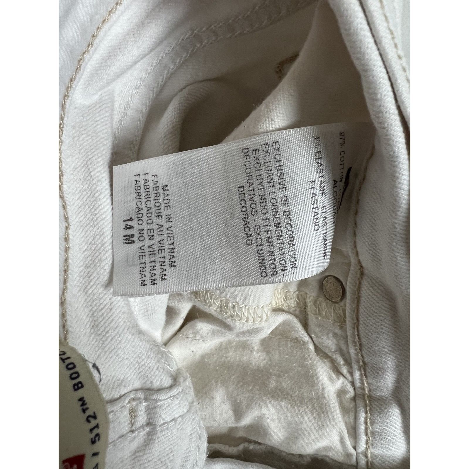 Levi's Vintage Levi's Perfectly Slimming 512 Bootcut White Denim Je Size 30" / US 8 / IT 44 - 10 Thumbnail