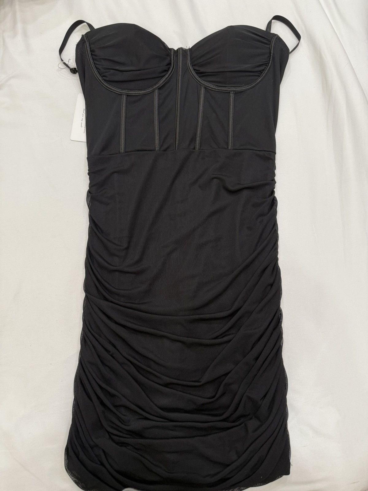 Other Linlan See Tulle Dress | Sleeveless Ruched Size L / US 10 / IT 46 - 4 Thumbnail