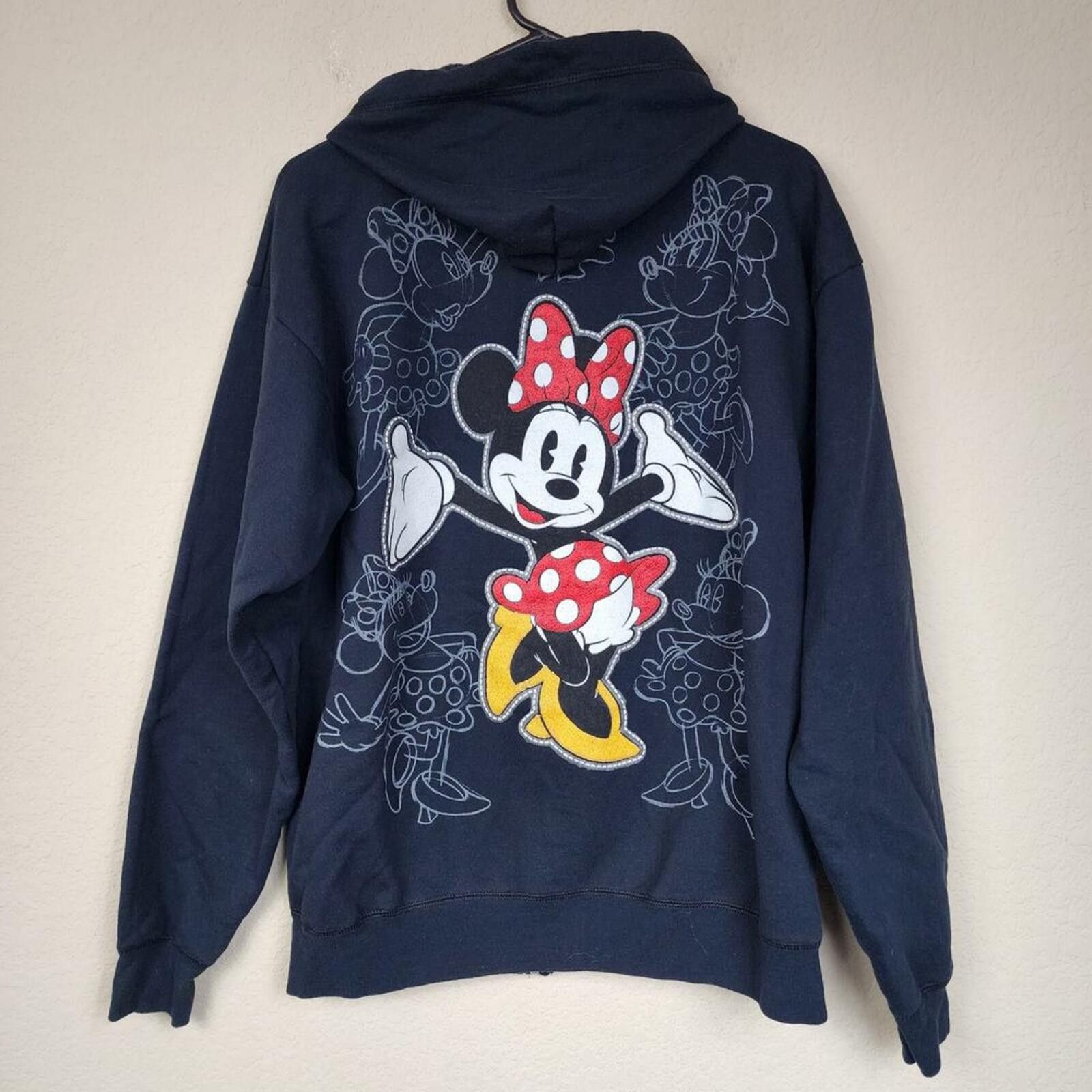 Disney Disney Minnie Mouse Medium Black Hoodie Sweatshirt Size M / US 6-8 / IT 42-44 - 2 Thumbnail