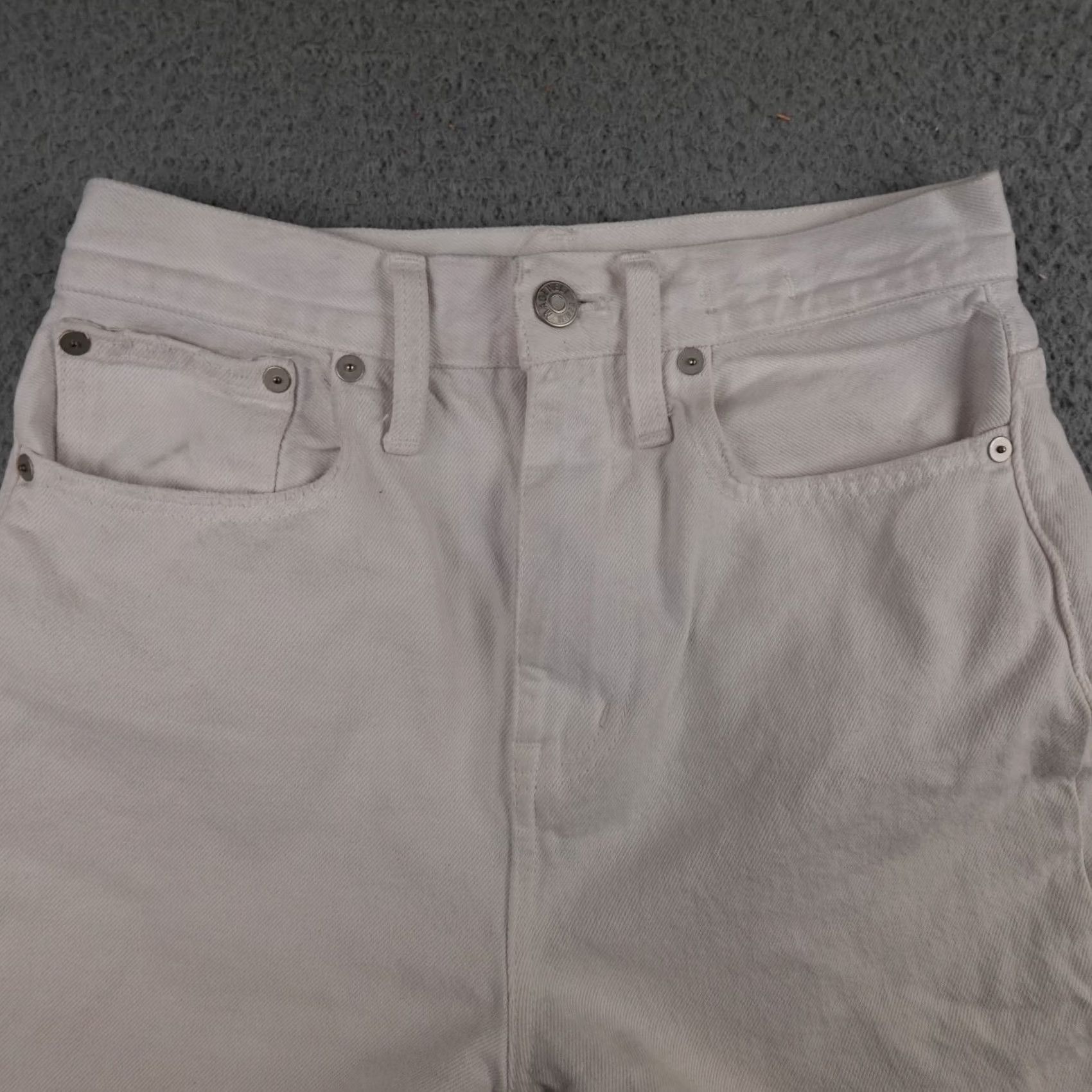 Madewell Madewell Shorts Womens 25 White Denim Mom Jean Frayed High Rise Beach Size 42" / US 20 - 4 Thumbnail