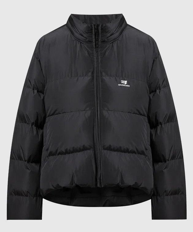 o1mt1gz0824 Sporty B C-Shape Puffer Jacket in Black