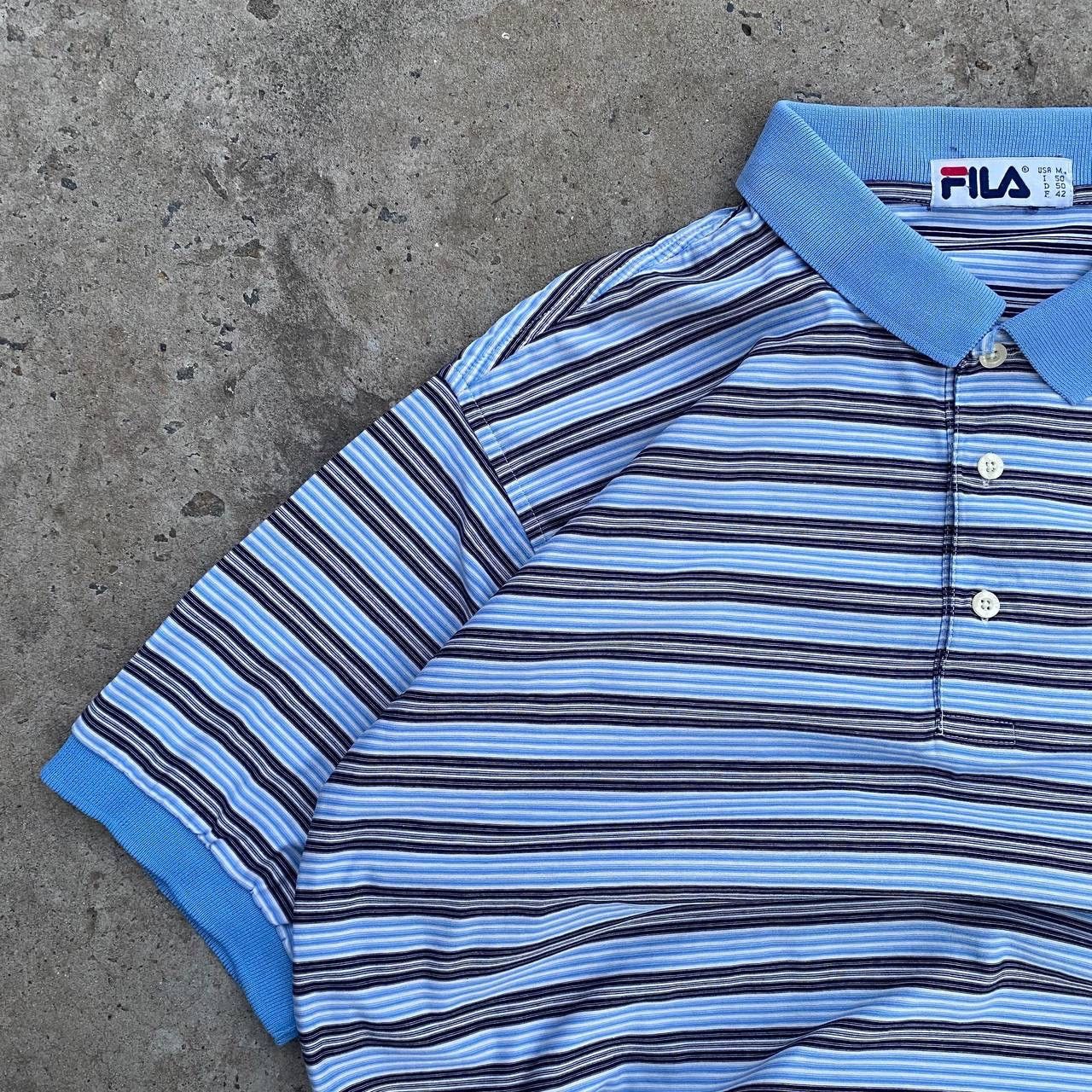 Fila Vintage Fila Polo Striped Size L Y2K 00s USA Basic Fit Tee Size US L / EU 52-54 / 3 - 7 Thumbnail