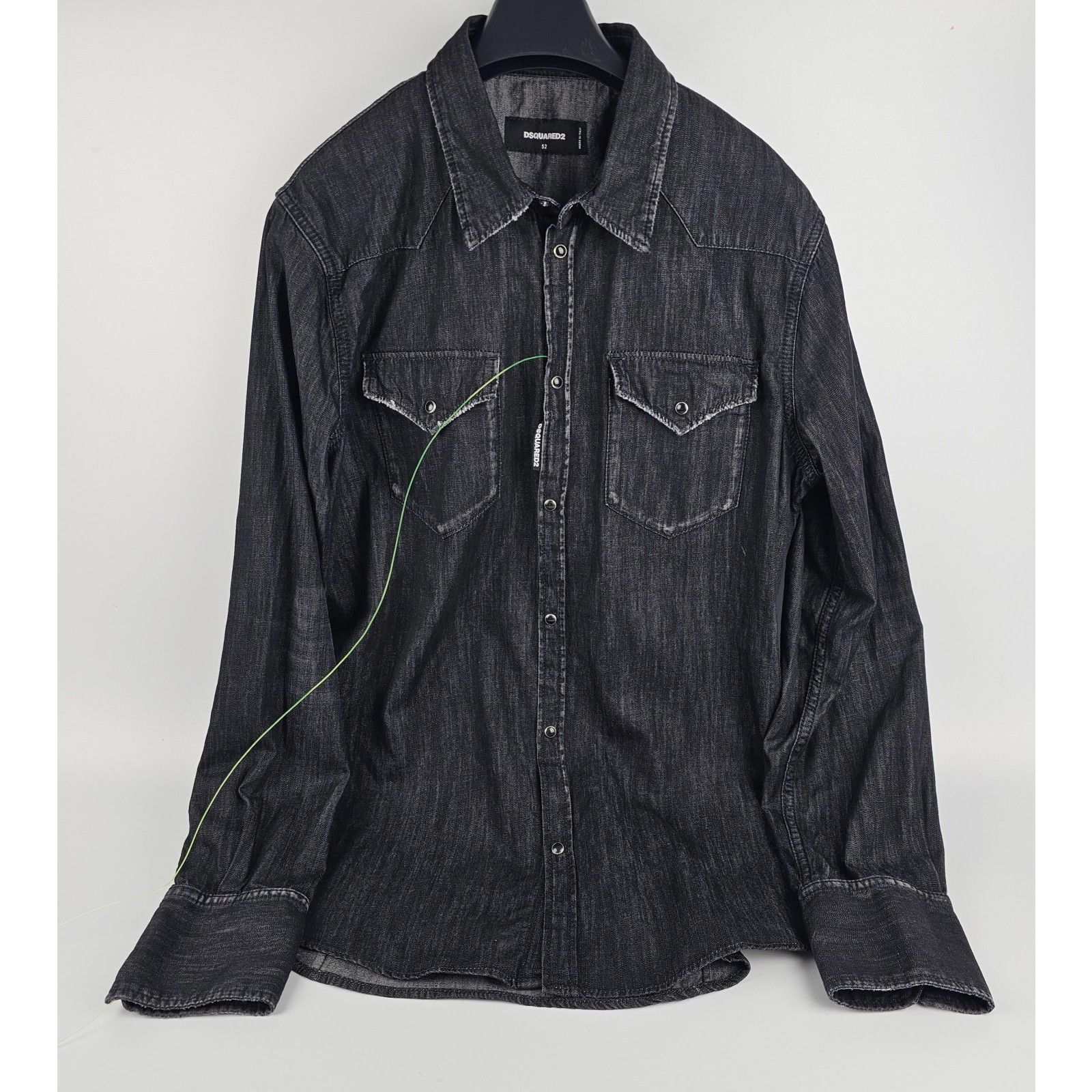 Dsquared2 DSQUARED2 Black Western Denim Shirt New & Authentic (Men's s Size US XXL / EU 58 / 5 - 1 Thumbnail