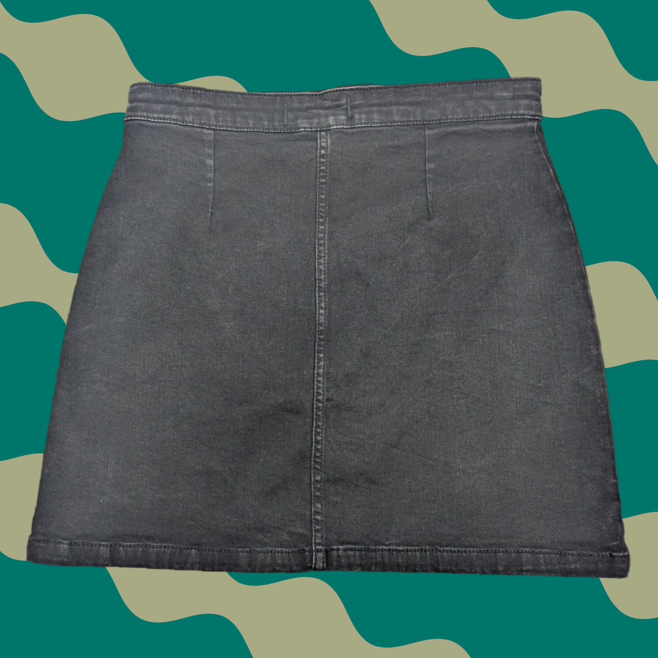 Free People VINTAGE We The Free Notched Denim Side Button Mini Skirt Black Size 10 Free People Size 32" / US 10 / IT 46 - 1 Thumbnail