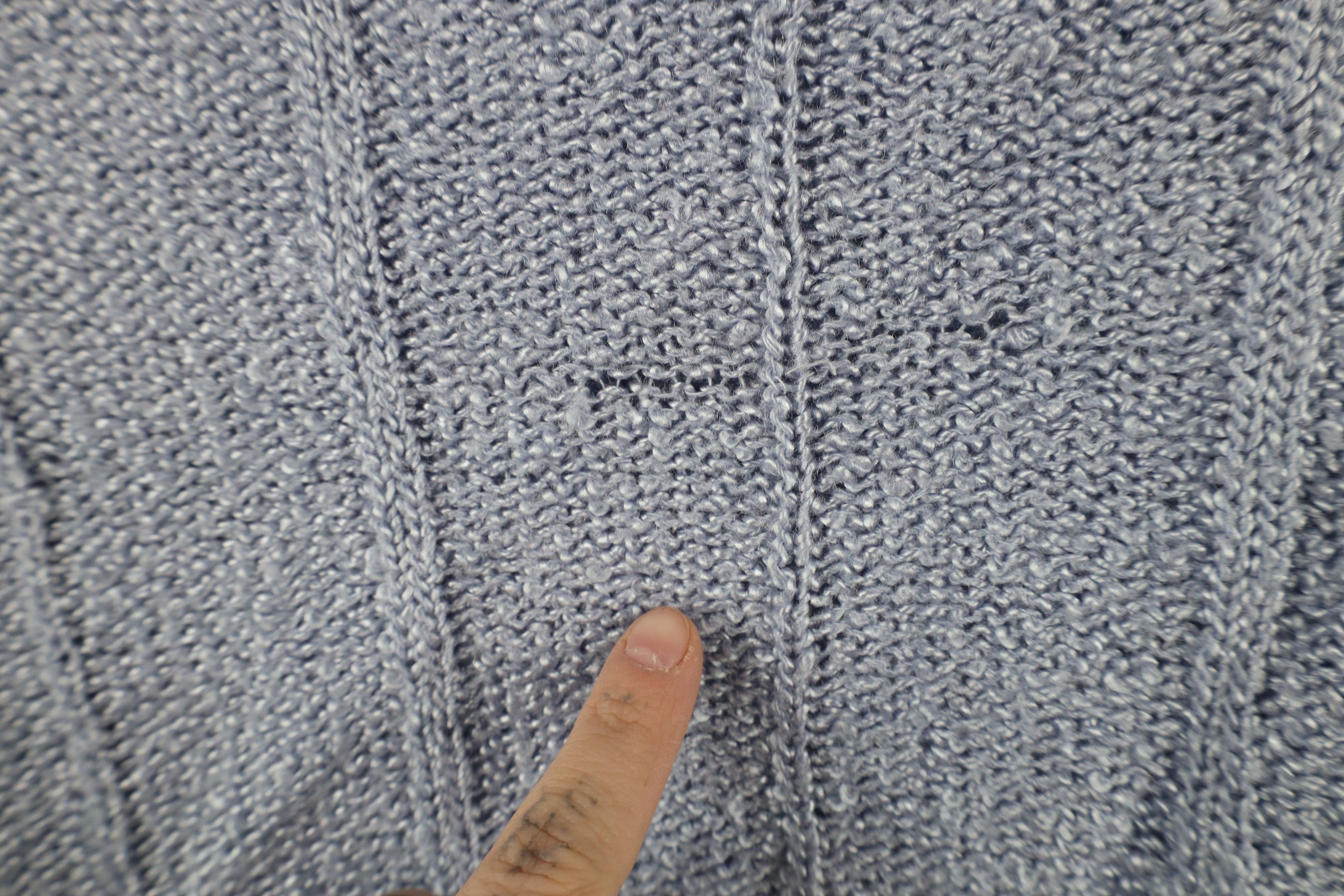 Vintage Vintage 90s Streetwear Distressed Knit V-Neck Sweater Blue Size L / US 10 / IT 46 - 9 Thumbnail