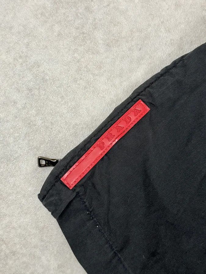 Prada 2000s Prada Black Linea Rossa Nylon Zip Pants Size US 39 - 10 Thumbnail