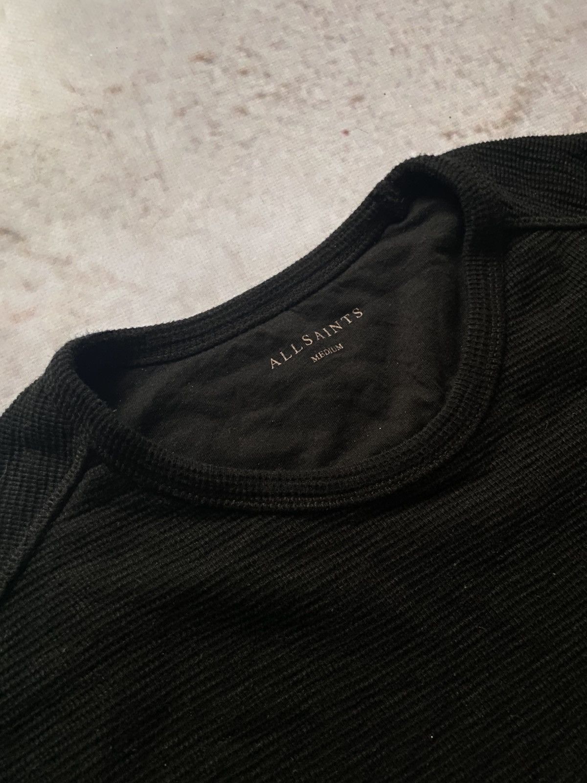 Allsaints × Designer × If Six Was Nine Allsaints waffle black cotton T-shirt Size US M / EU 48-50 / 2 - 3 Thumbnail