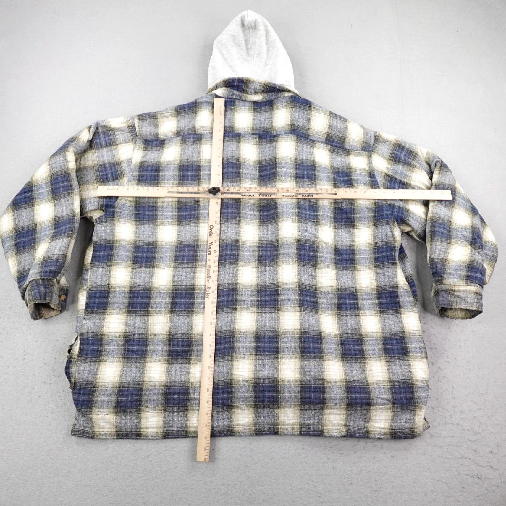 Vintage VINTAGE Big Mac Jacket Mens 3XL Tall Blue Plaid Quilted Flannel Hoodie Work Coat Size US XXL / EU 58 / 5 - 5 Thumbnail