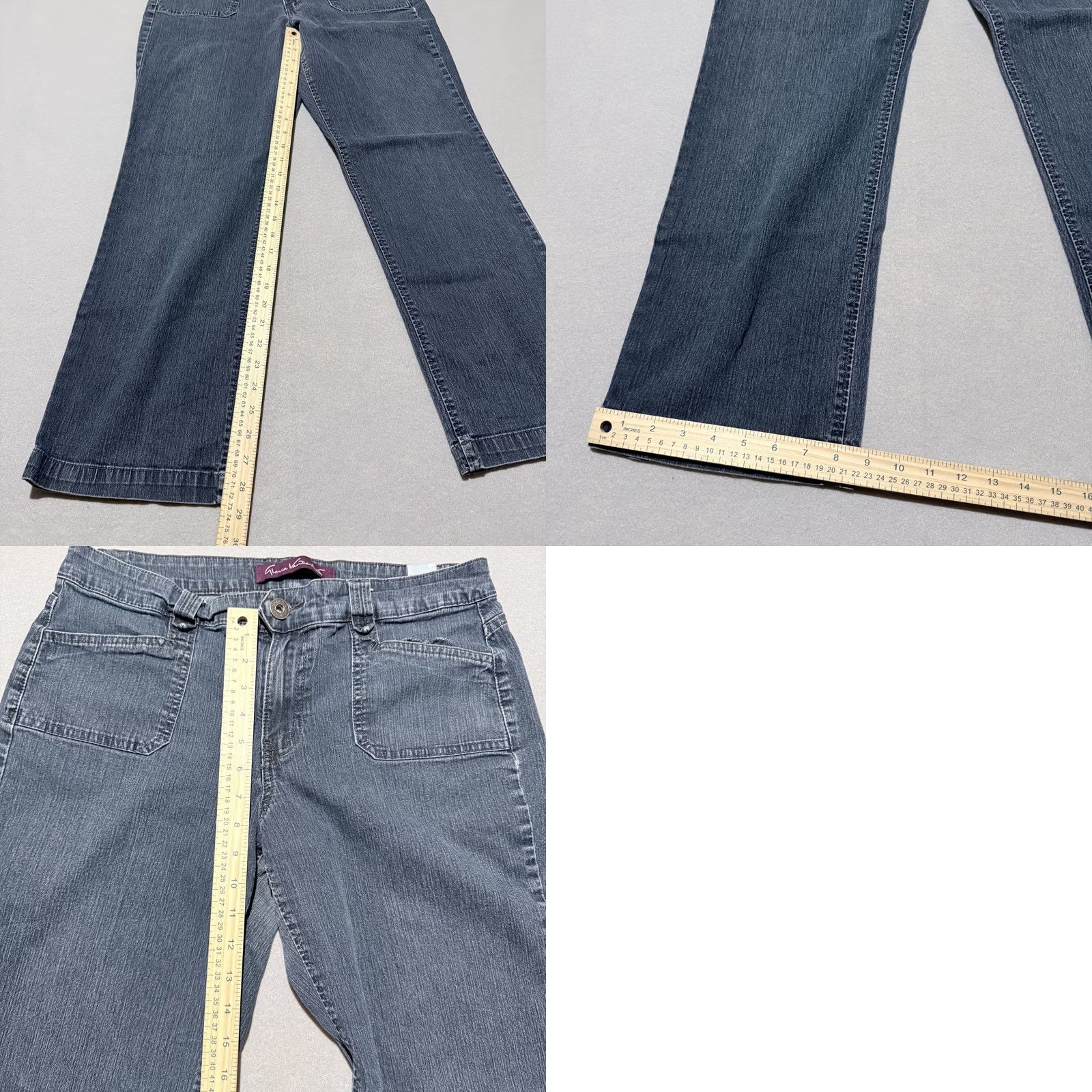 Gloria Vanderbilt Gloria Vanderbilt Jeans Women Gray Bootcut Denim Dark Wash 12 Short Stretch Regular Rise Mid 8.5-10.5 Women Size 34" / US 12 / IT 48 - 9 Thumbnail