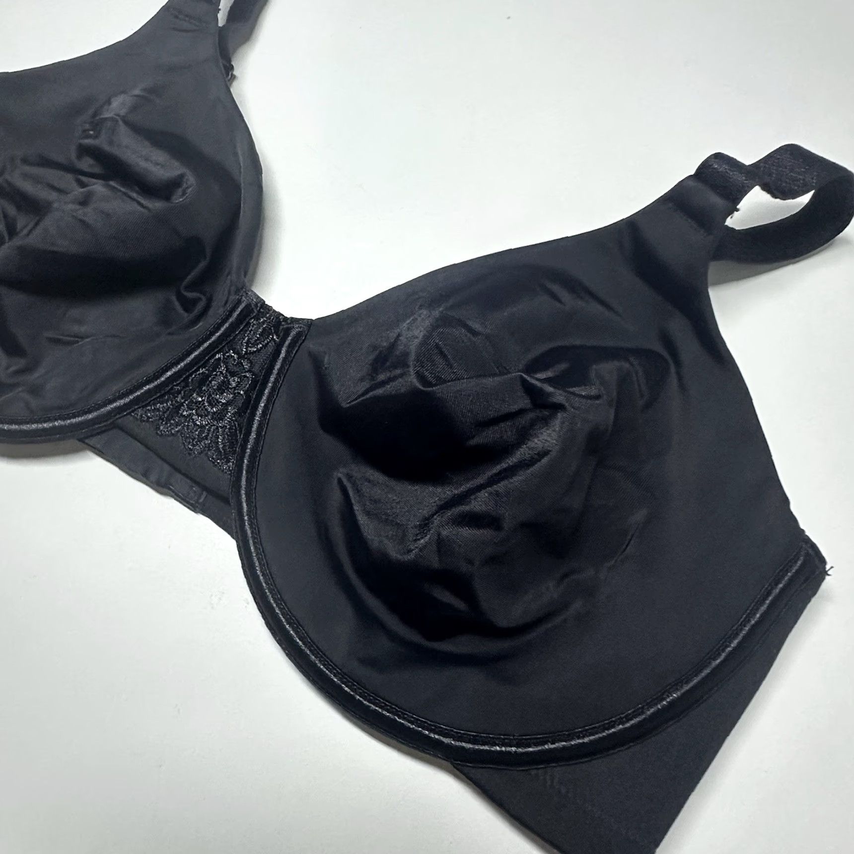 Vintage VINTAGE Vanity Fair 76080 Black Minimizer Unlined Underwire Bra Sz 38D Size ONE SIZE - 3 Thumbnail