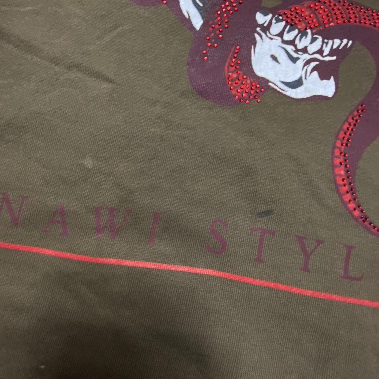 Japanese Brand 00s Graphic Skull Sweatshirt Khaki XL Size US XL / EU 56 / 4 - 4 Thumbnail